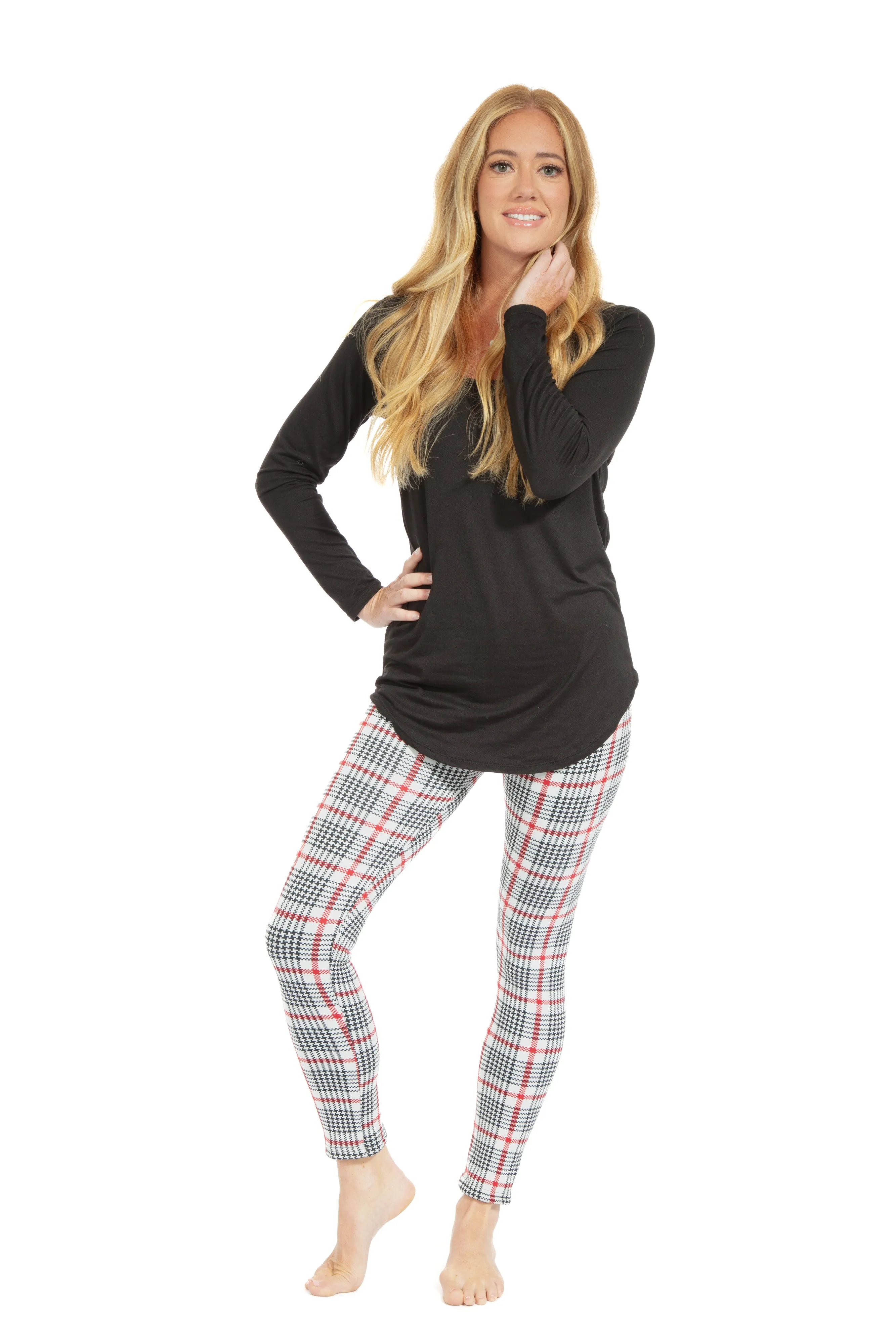 Red Line Tartan - Cozy Lined Leggings sold by Just Cozy product image thumbnail 5