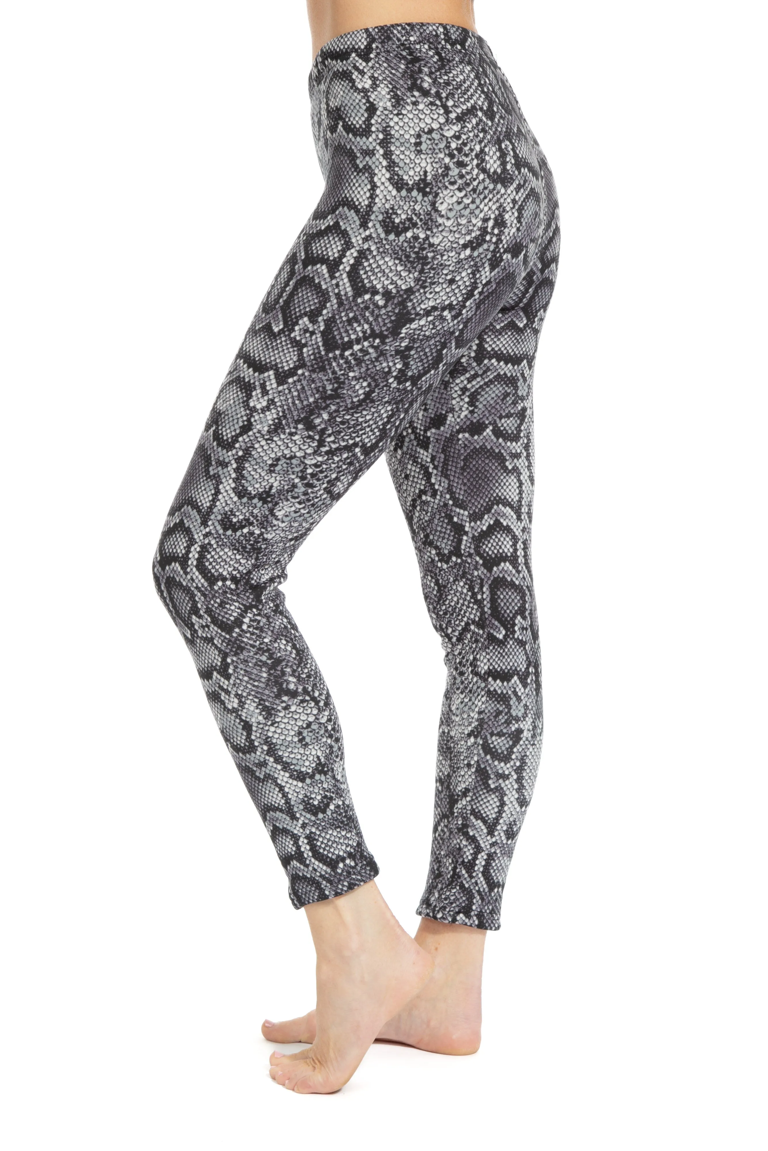 Gray Snake - Cozy Lined Leggings sold by Just Cozy