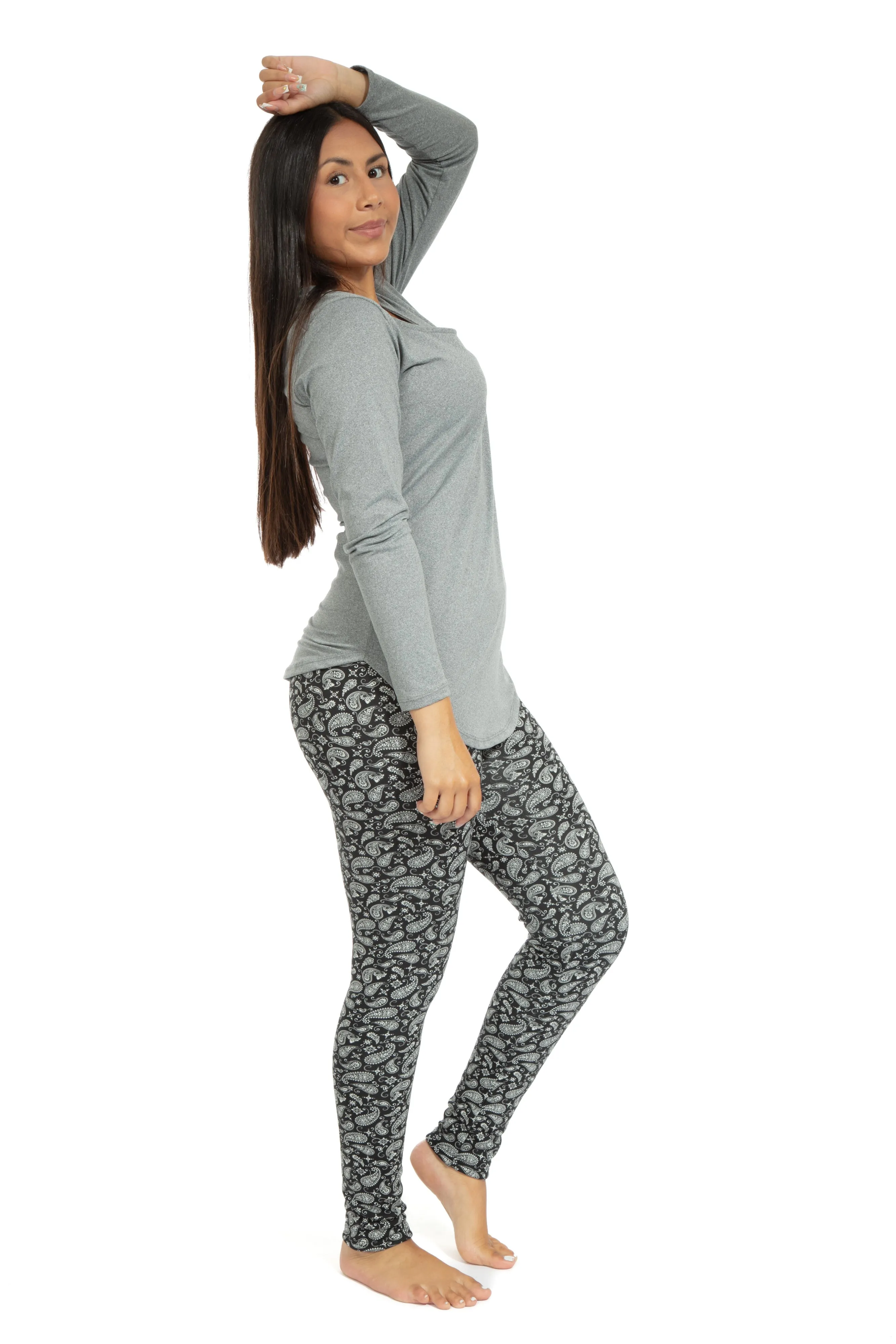 B&W Paisley - Cozy Lined Leggings sold by Just Cozy product image thumbnail 3
