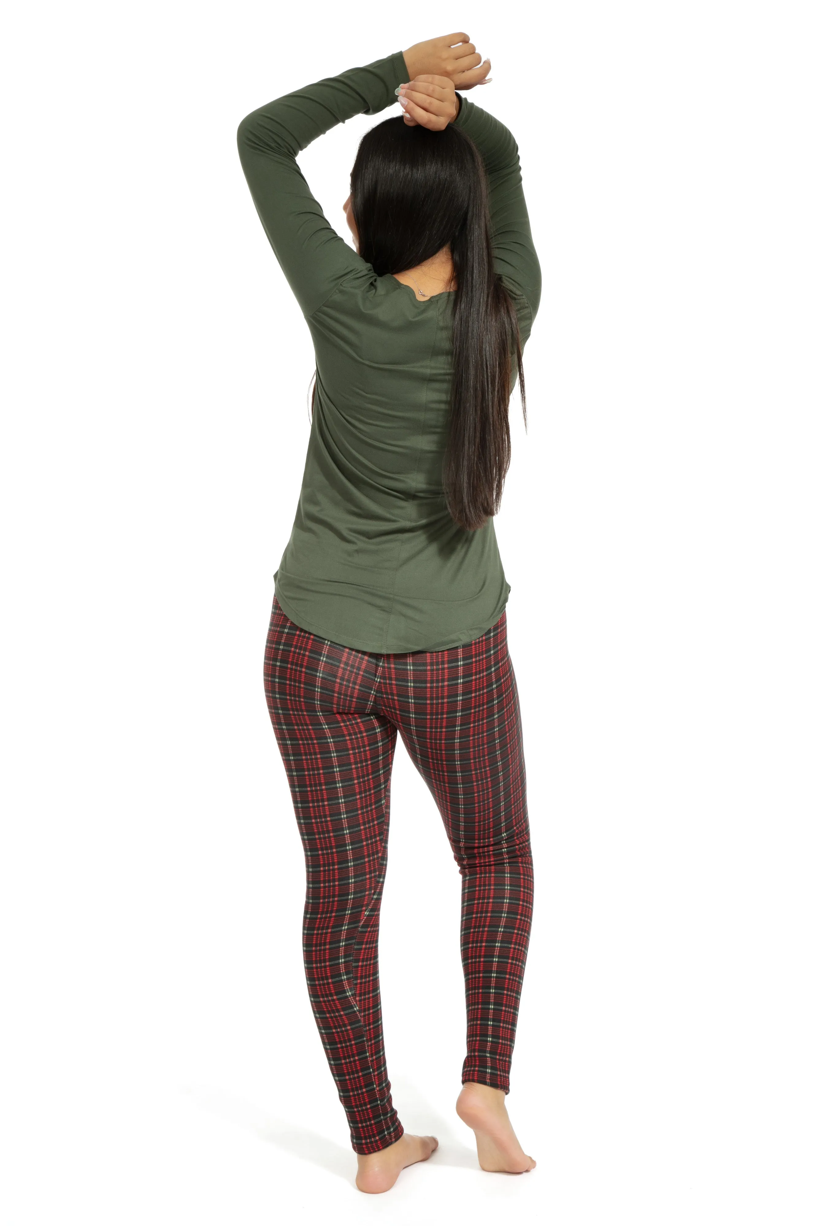 Reddish Plaid - Cozy Lined Leggings sold by Just Cozy product image thumbnail 4
