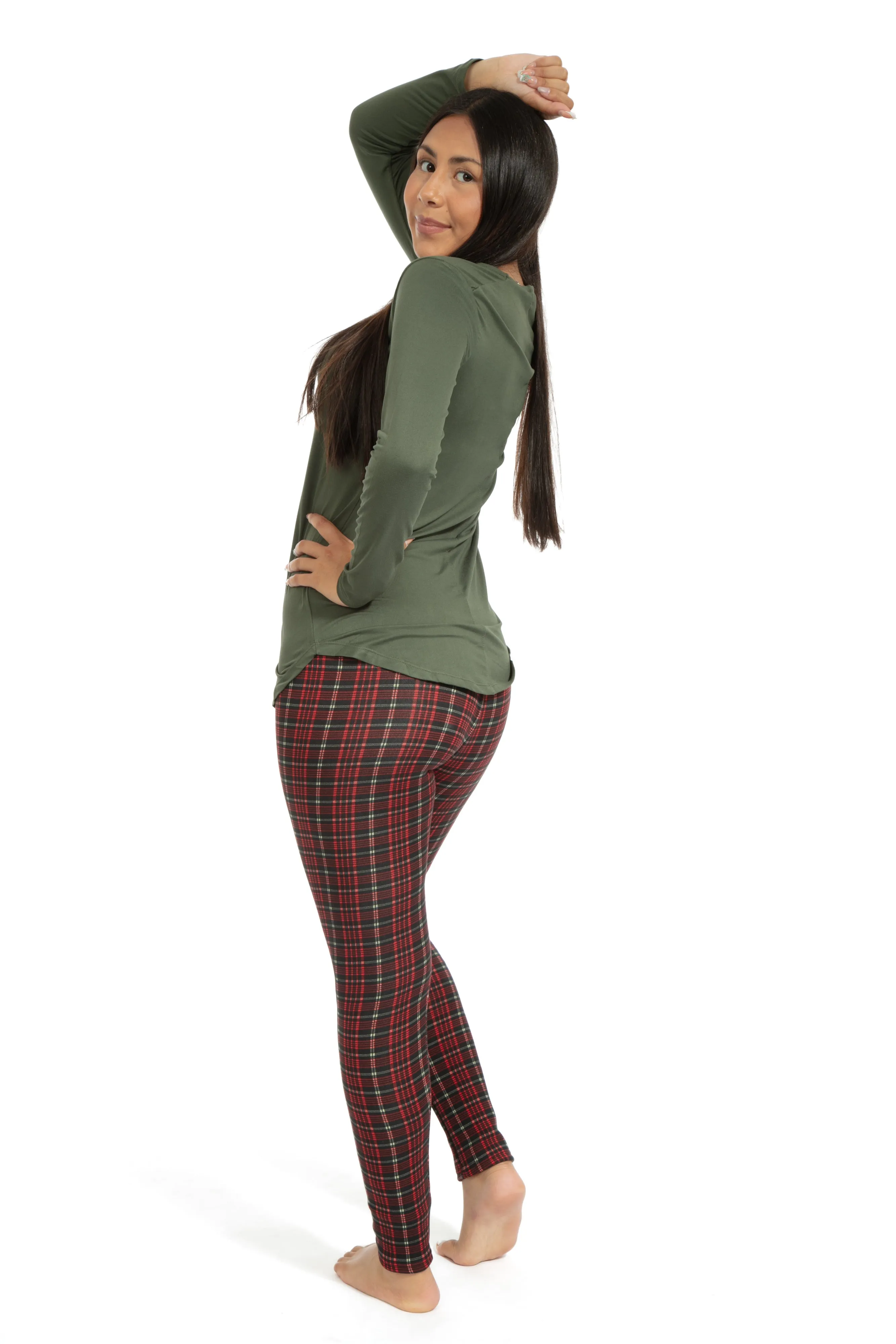 Reddish Plaid - Cozy Lined Leggings sold by Just Cozy product image thumbnail 5