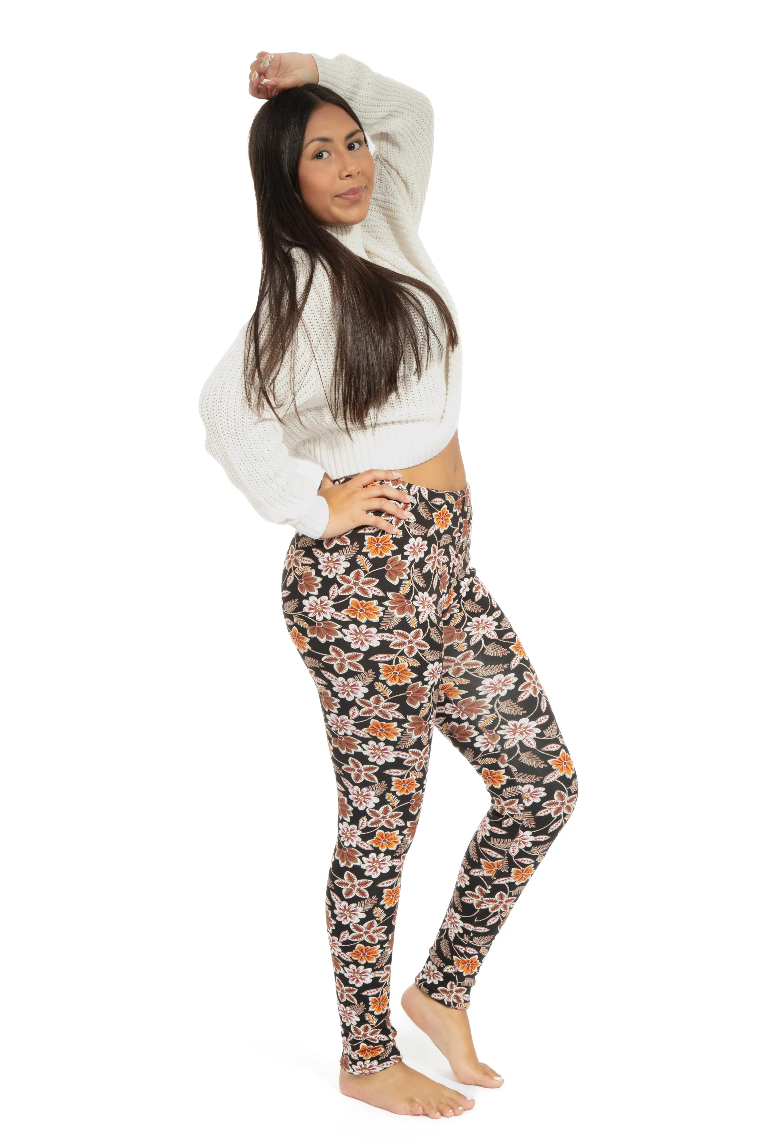 Autumn Blossom - Cozy Lined Leggings sold by Just Cozy product image thumbnail 5