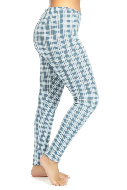 Bluish Tartan - Cozy Lined Leggings sold by Just Cozy