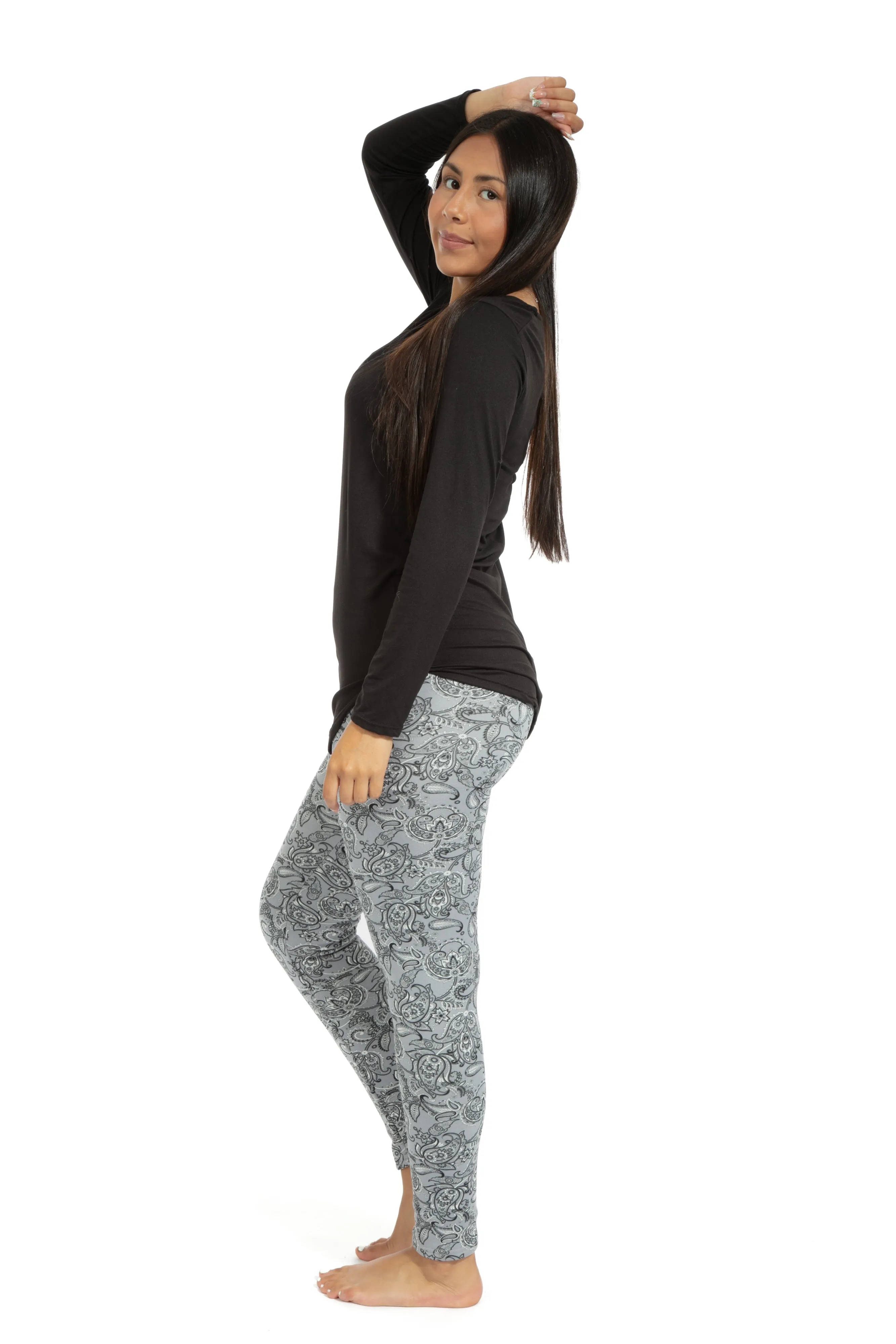 Gray Paisley - Cozy Lined Leggings sold by Just Cozy product image thumbnail 2