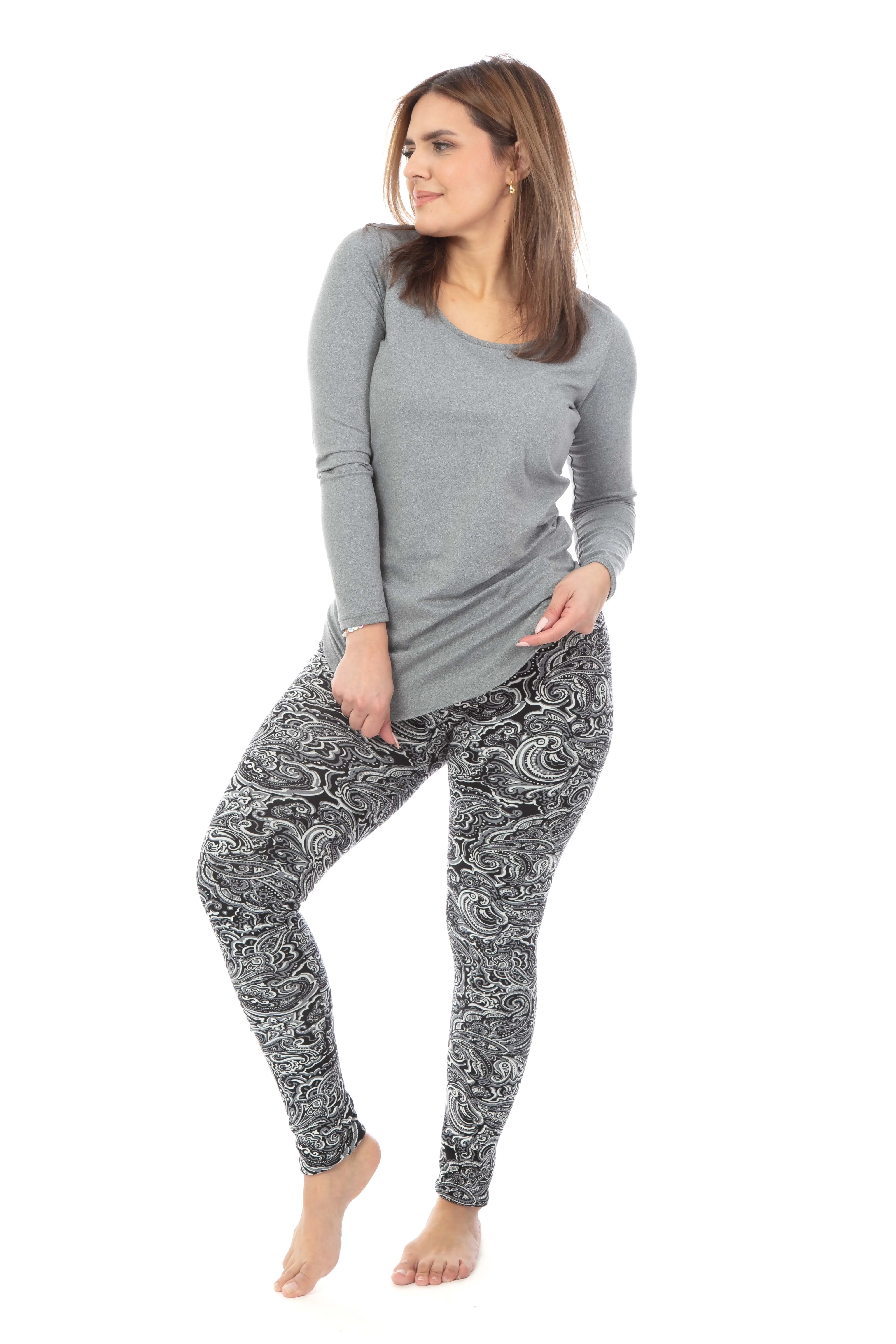 B&W Garden - Cozy Lined Leggings sold by Just Cozy product image thumbnail 5