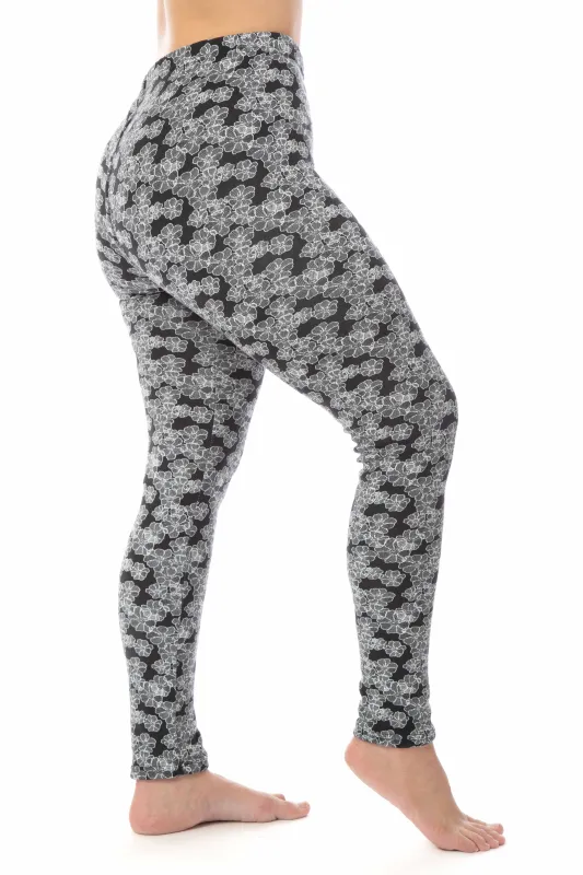 B&W Daisy - Cozy Lined Leggings sold by Just Cozy