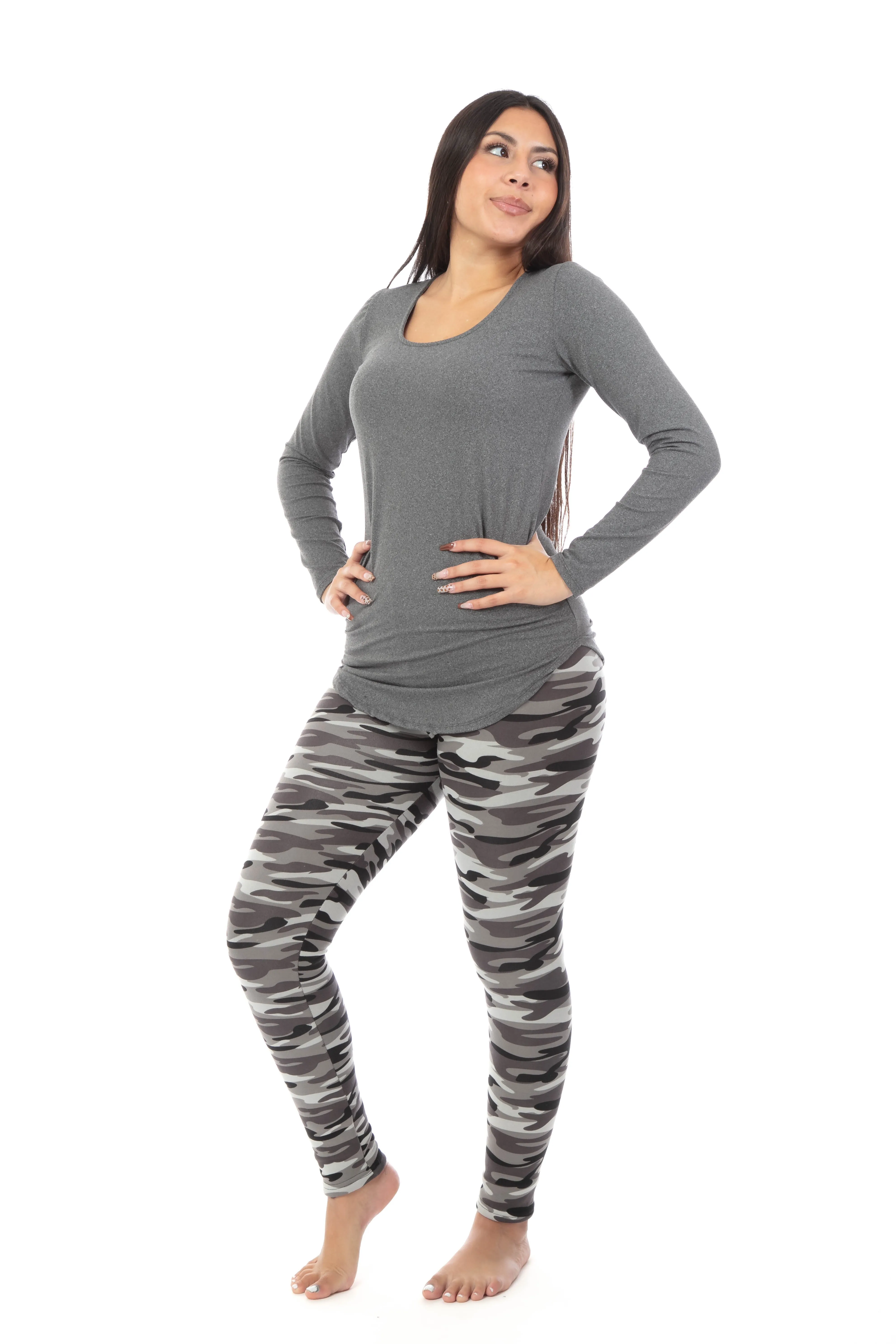Grayish Camouflage - Cozy Lined Leggings sold by Just Cozy product image thumbnail 4