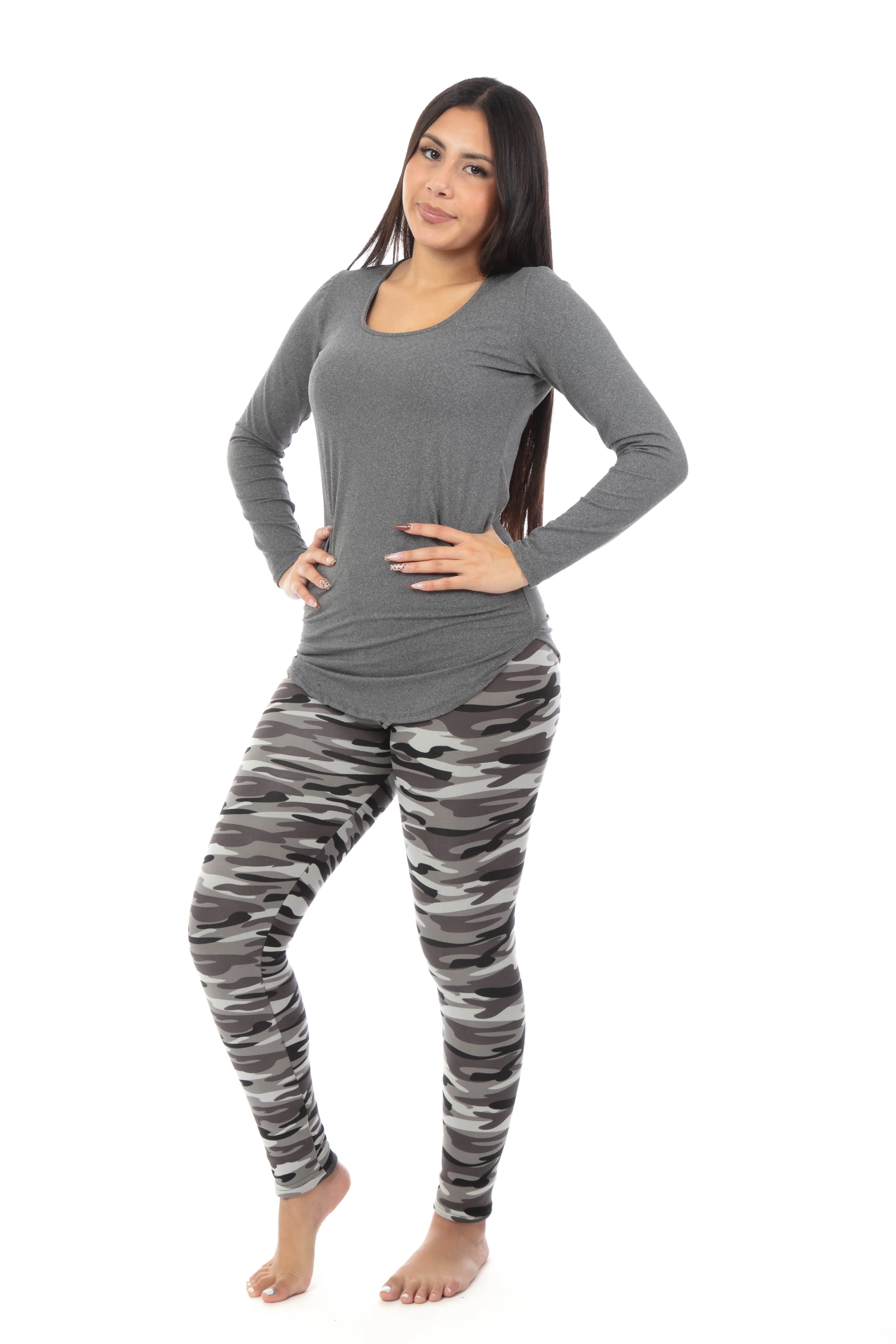 Grayish Camouflage - Cozy Lined Leggings sold by Just Cozy product image thumbnail 3