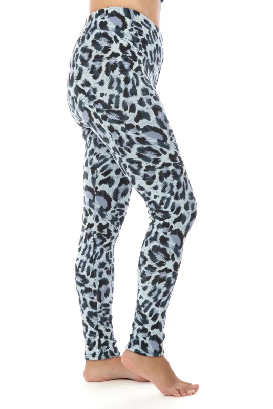 Blue Leopard - Cozy Lined Leggings sold by Just Cozy