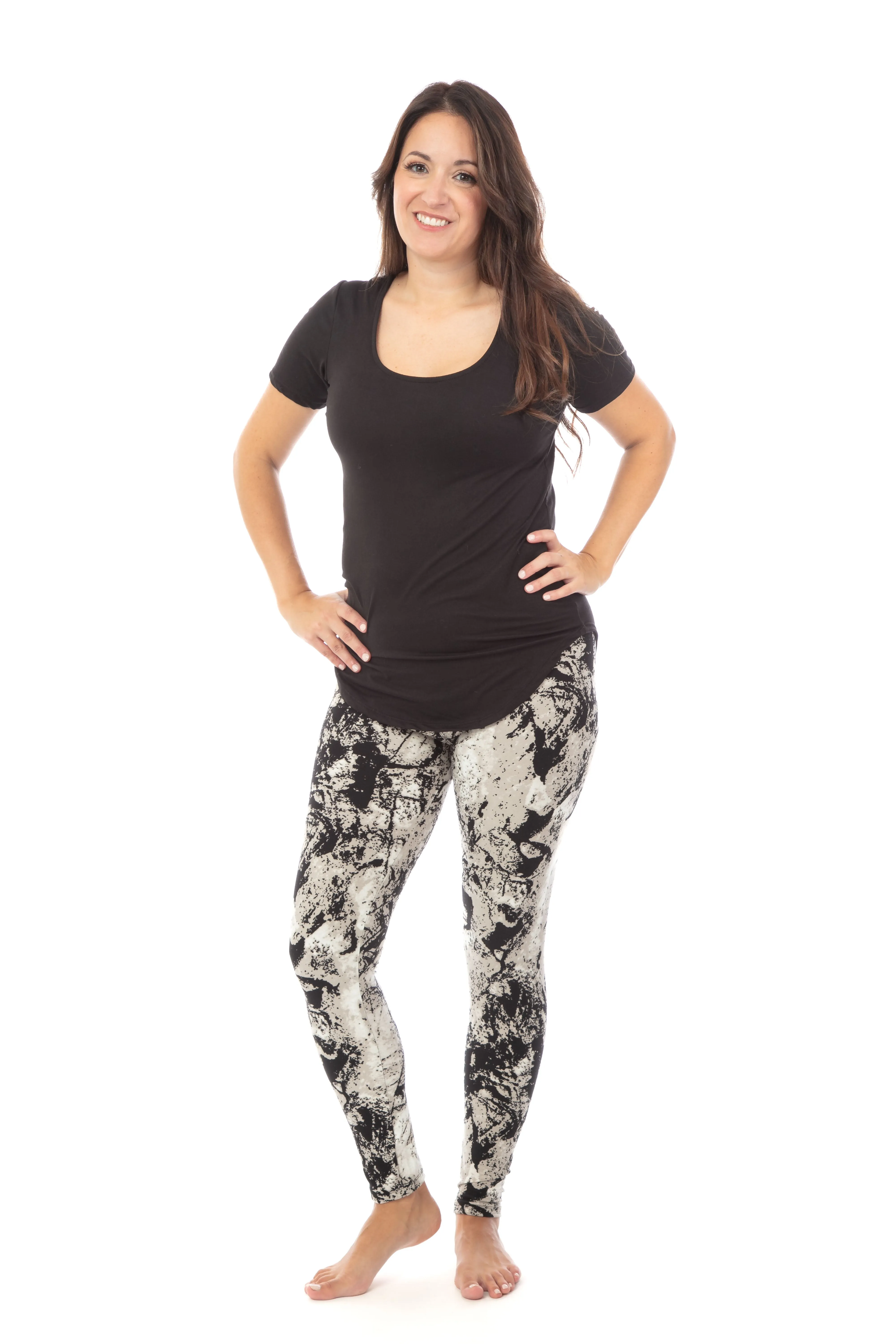 B&W Marble - Cozy Lined Leggings sold by Just Cozy product image thumbnail 2