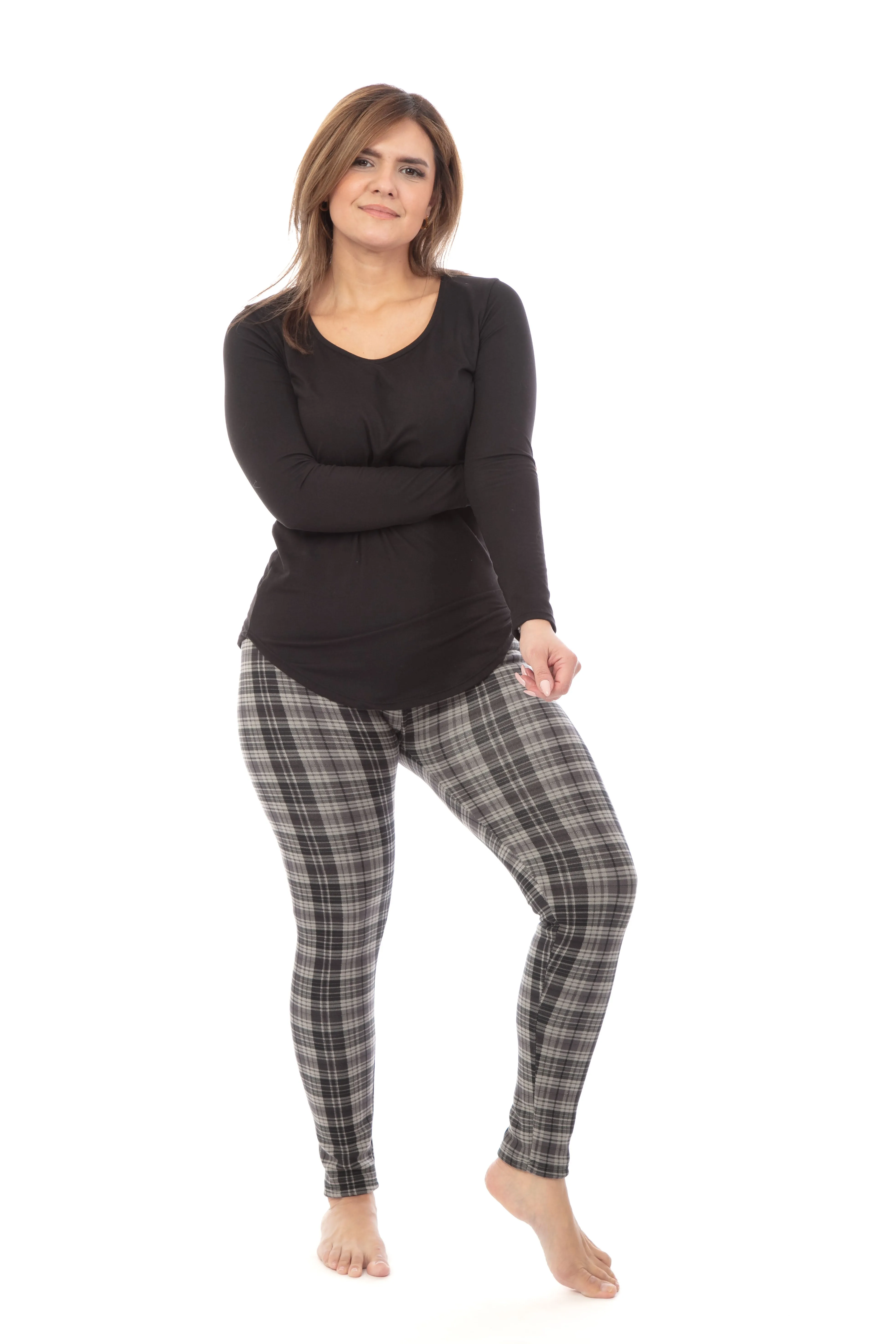 Grey Checkers - Cozy Lined Leggings sold by Just Cozy product image thumbnail 5