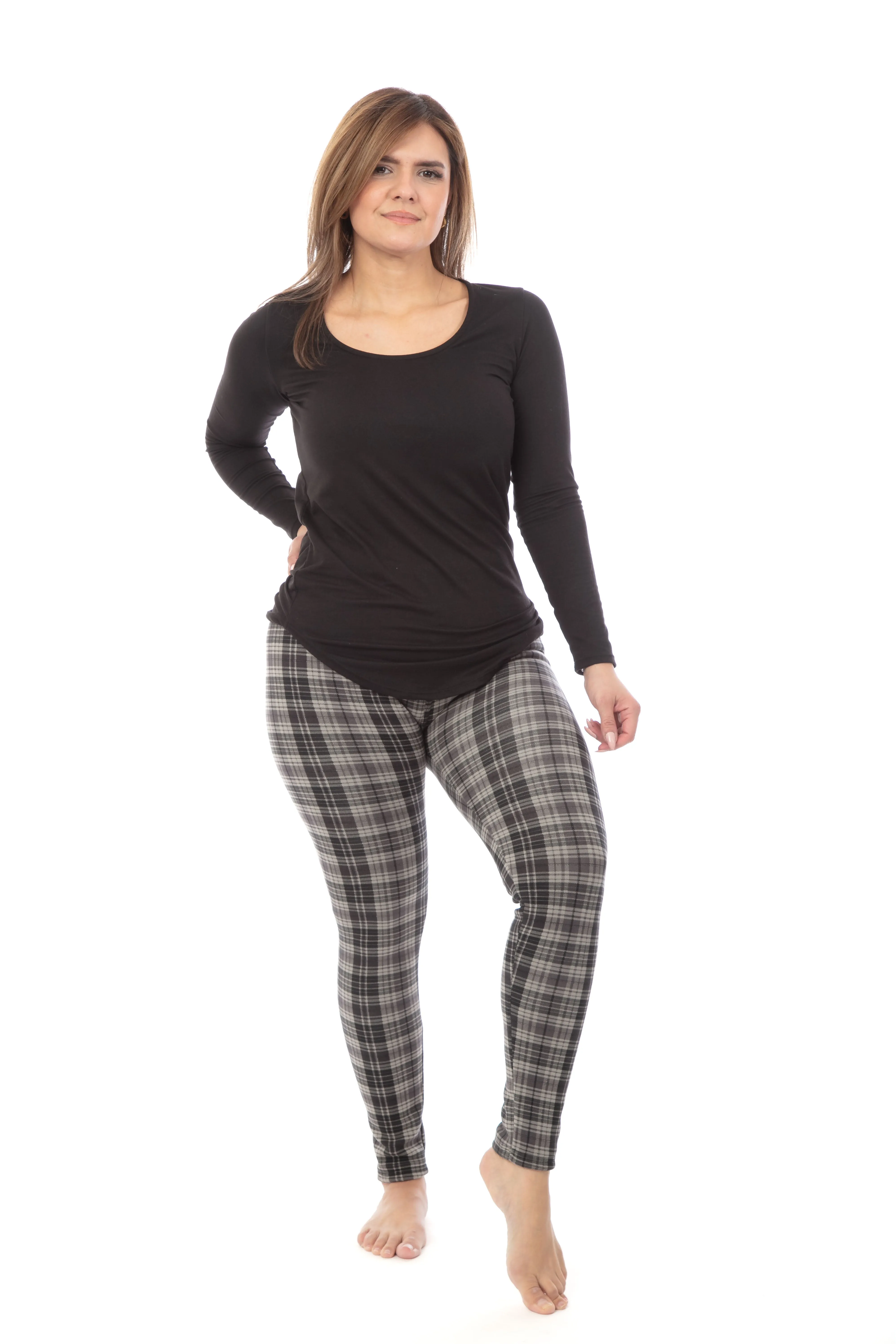 Grey Checkers - Cozy Lined Leggings sold by Just Cozy product image thumbnail 3