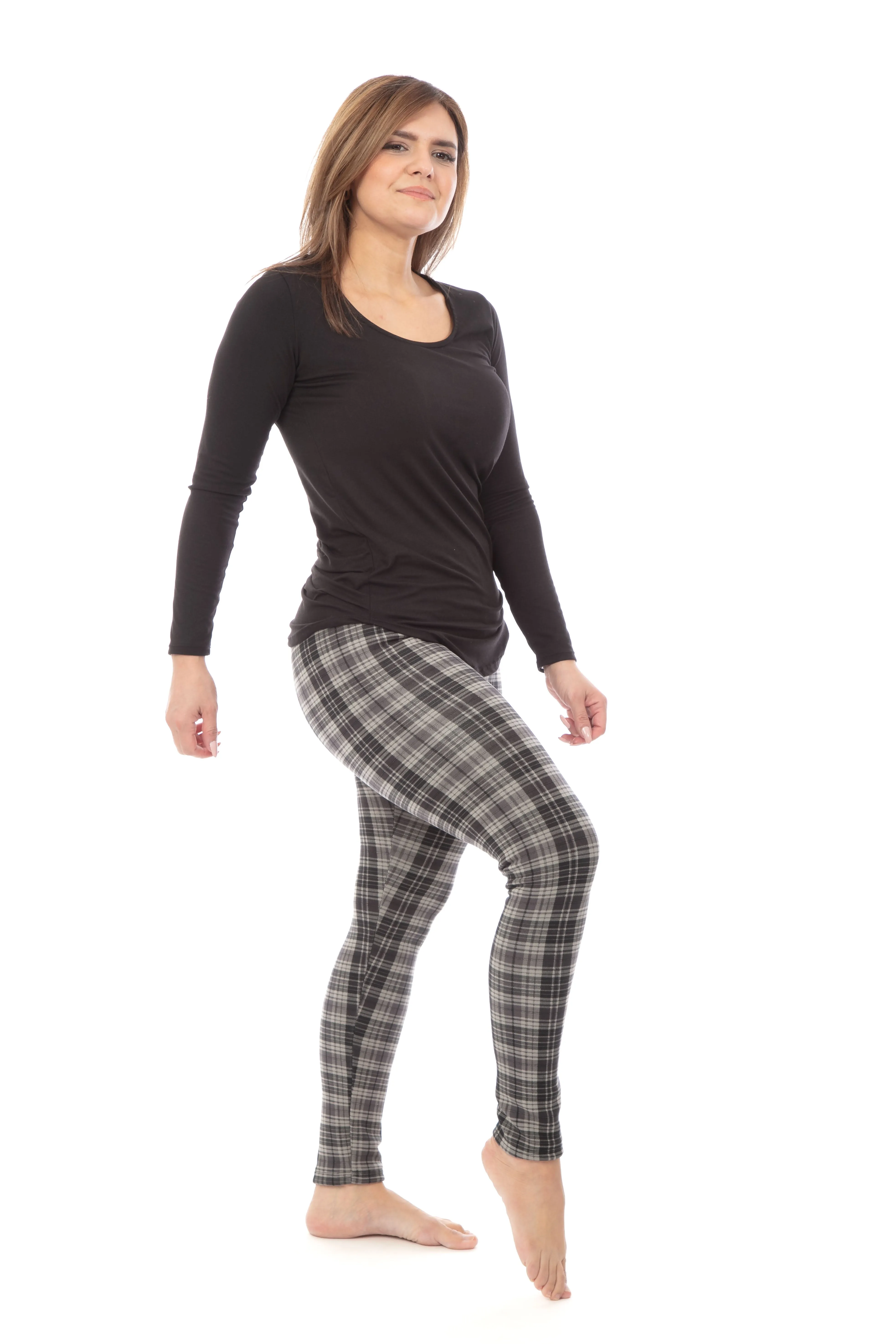 Grey Checkers - Cozy Lined Leggings sold by Just Cozy product image thumbnail 4