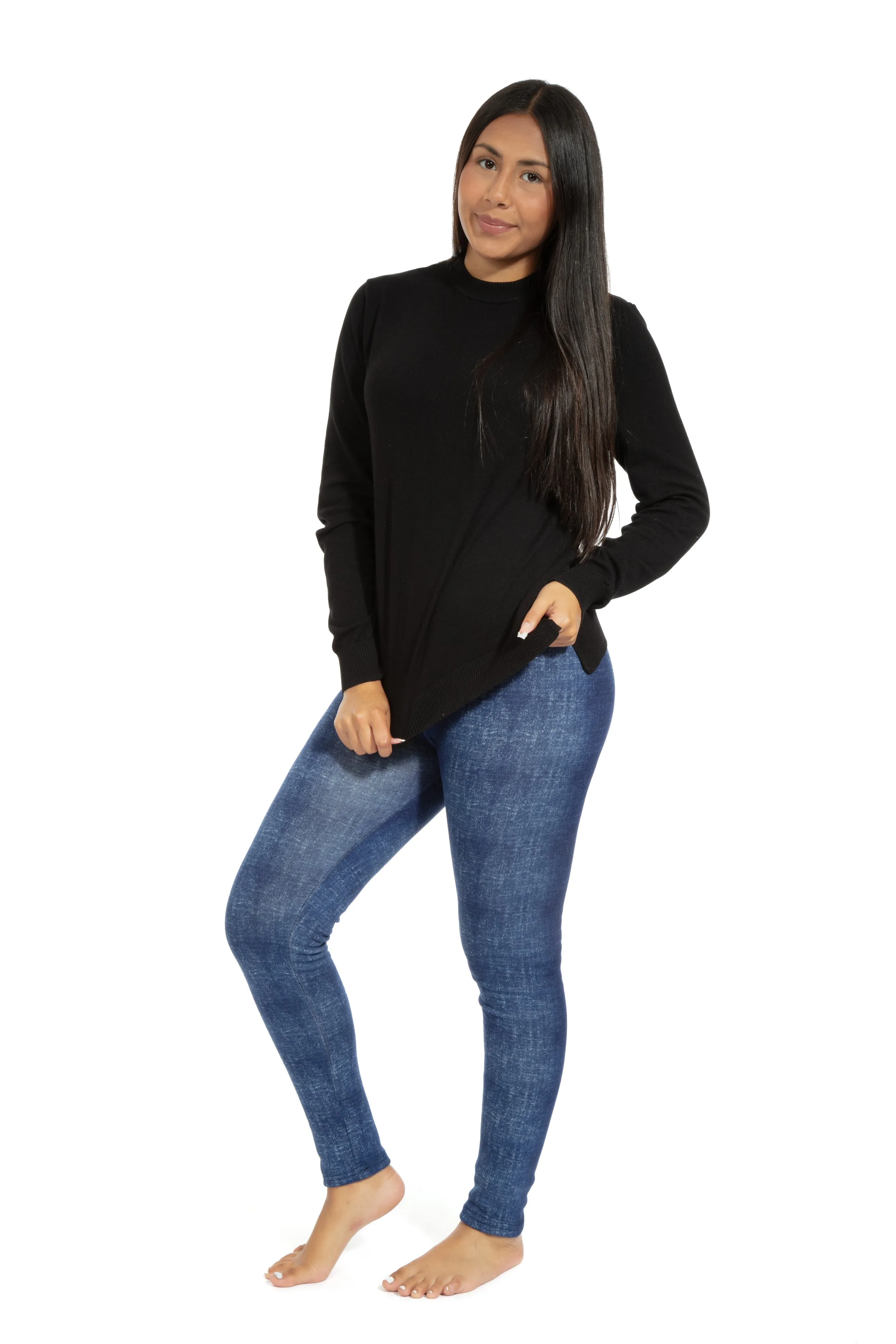 Dyed Denim - Cozy Lined Leggings sold by Just Cozy product image thumbnail 2