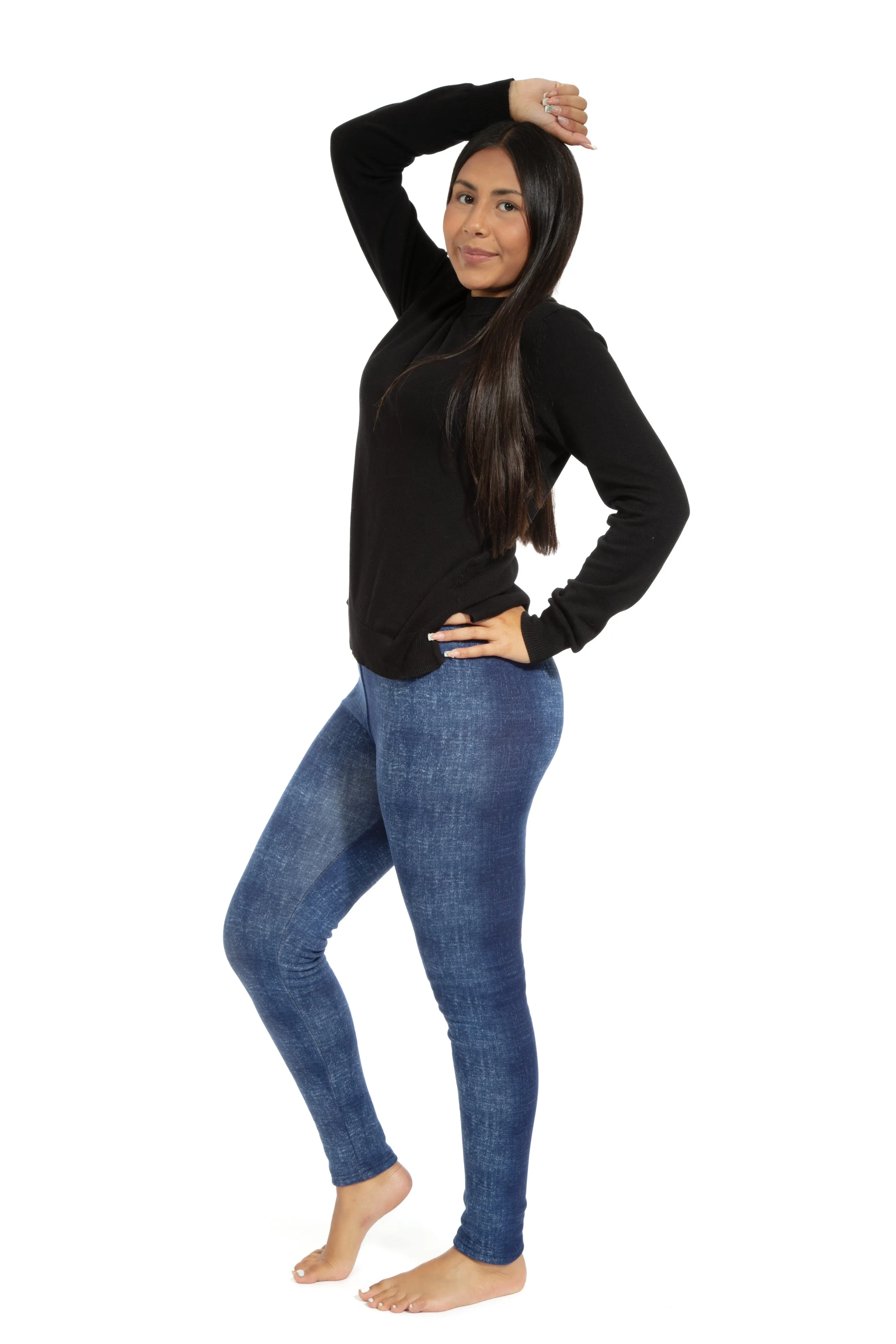 Dyed Denim - Cozy Lined Leggings sold by Just Cozy product image thumbnail 4