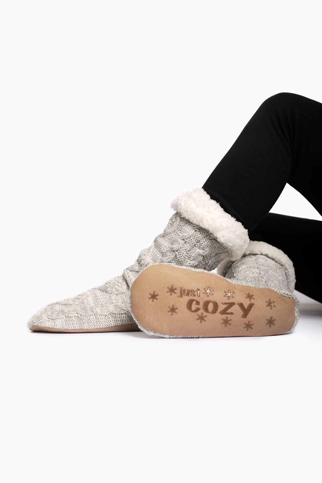 Grey - Cozy Slipper Socks sold by Just Cozy