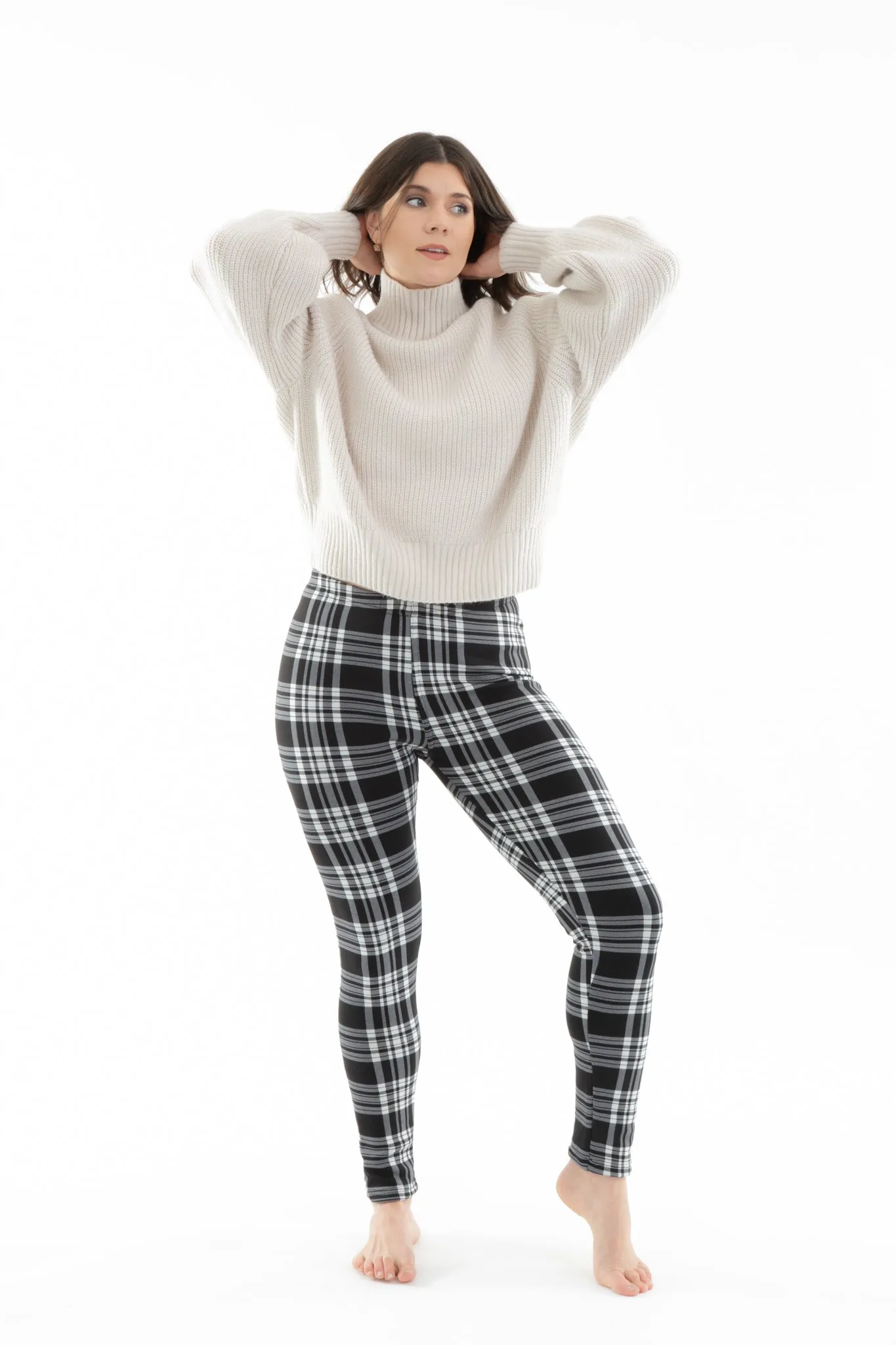 B&W Plaid - Cozy Lined Leggings sold by Just Cozy product image thumbnail 2
