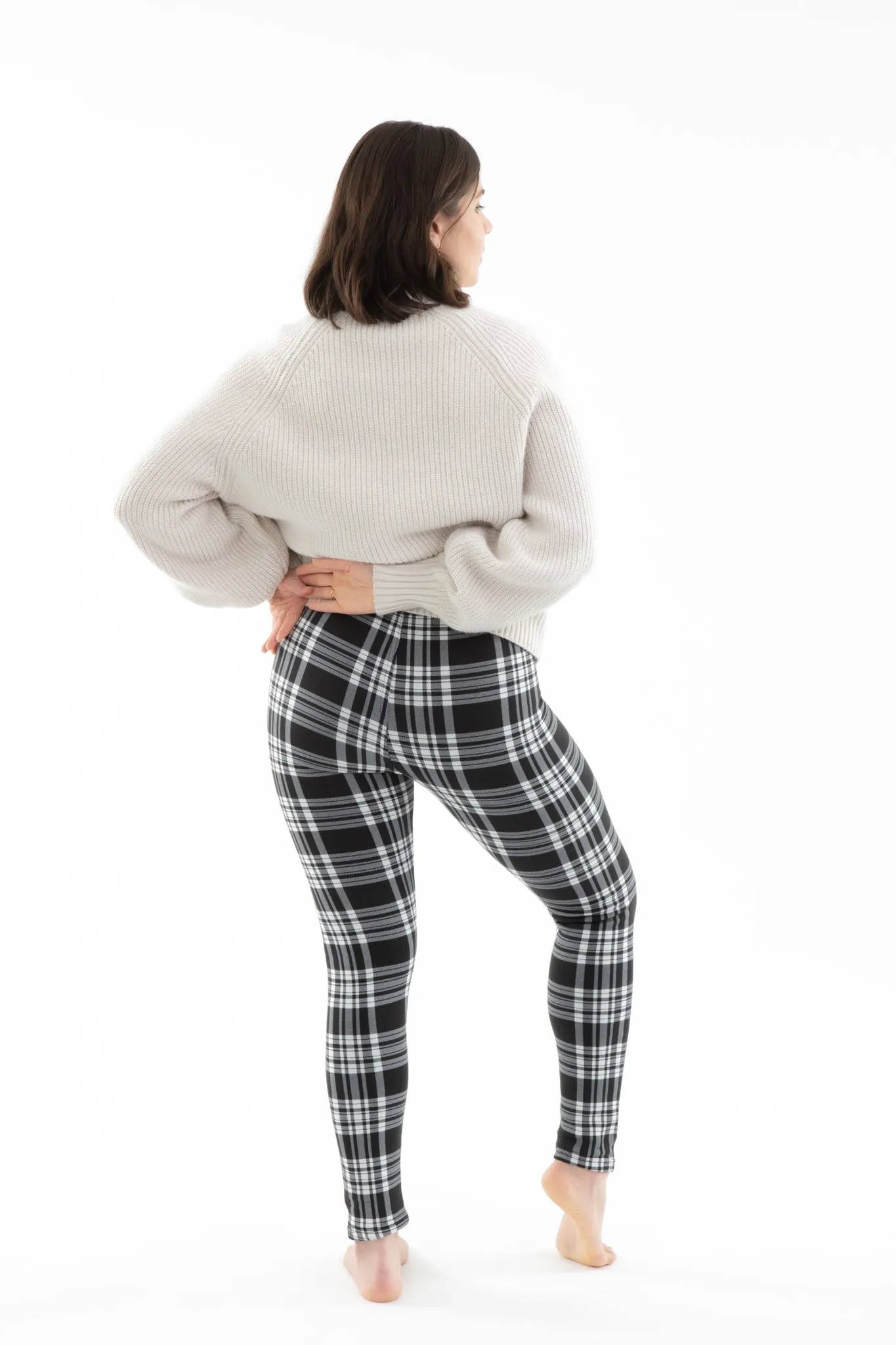 B&W Plaid - Cozy Lined Leggings sold by Just Cozy product image thumbnail 5