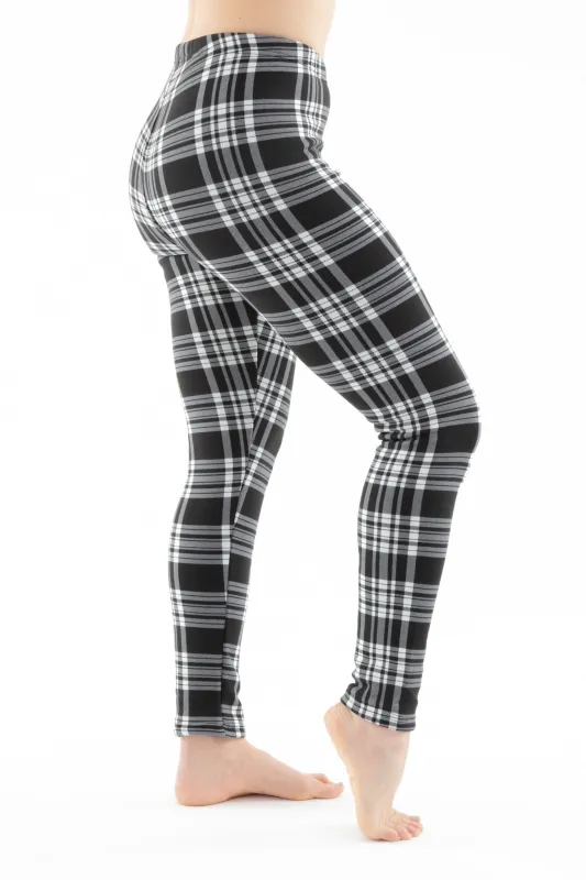 B&W Plaid - Cozy Lined Leggings sold by Just Cozy