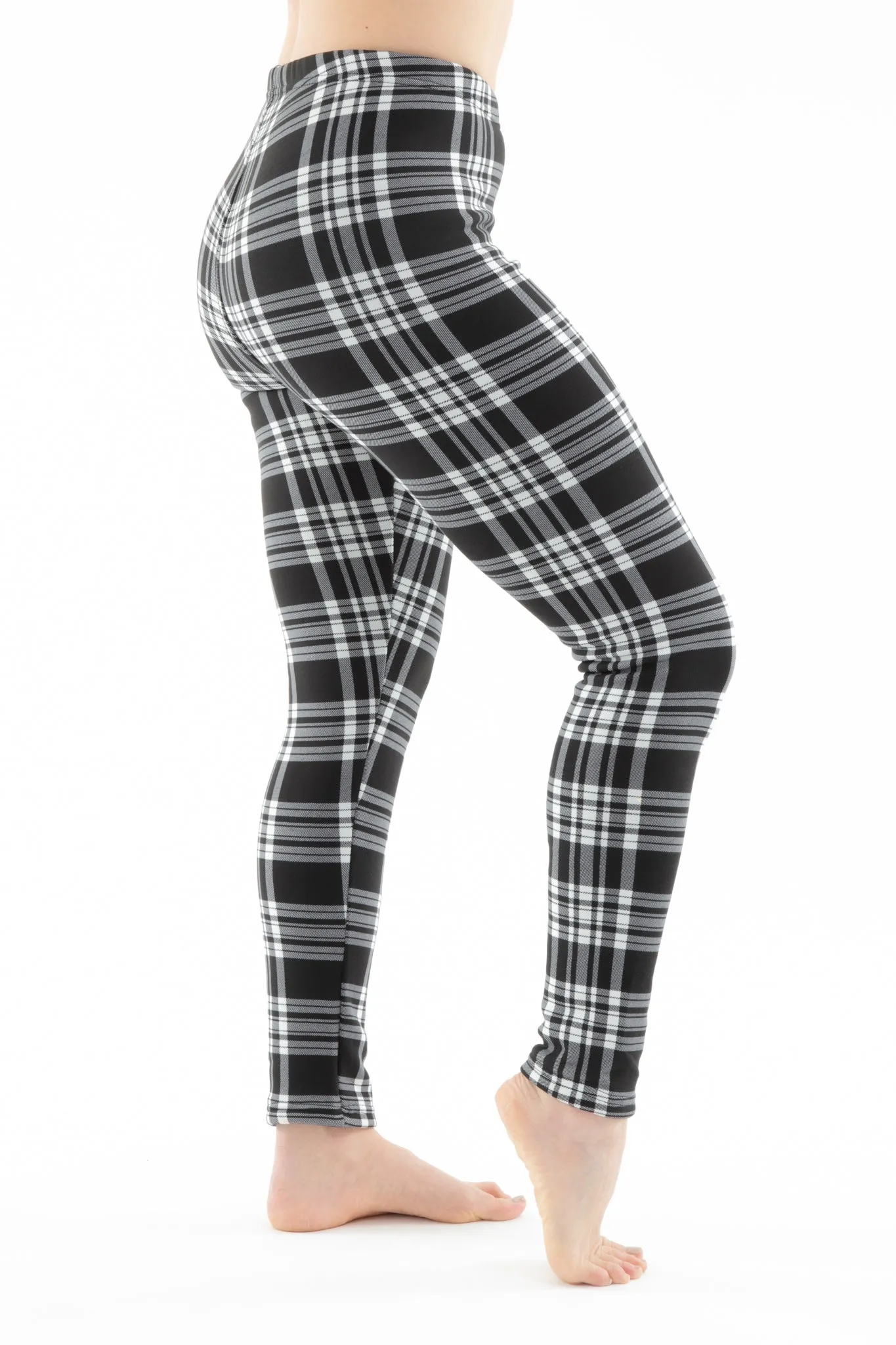 B&W Plaid - Cozy Lined Leggings sold by Just Cozy