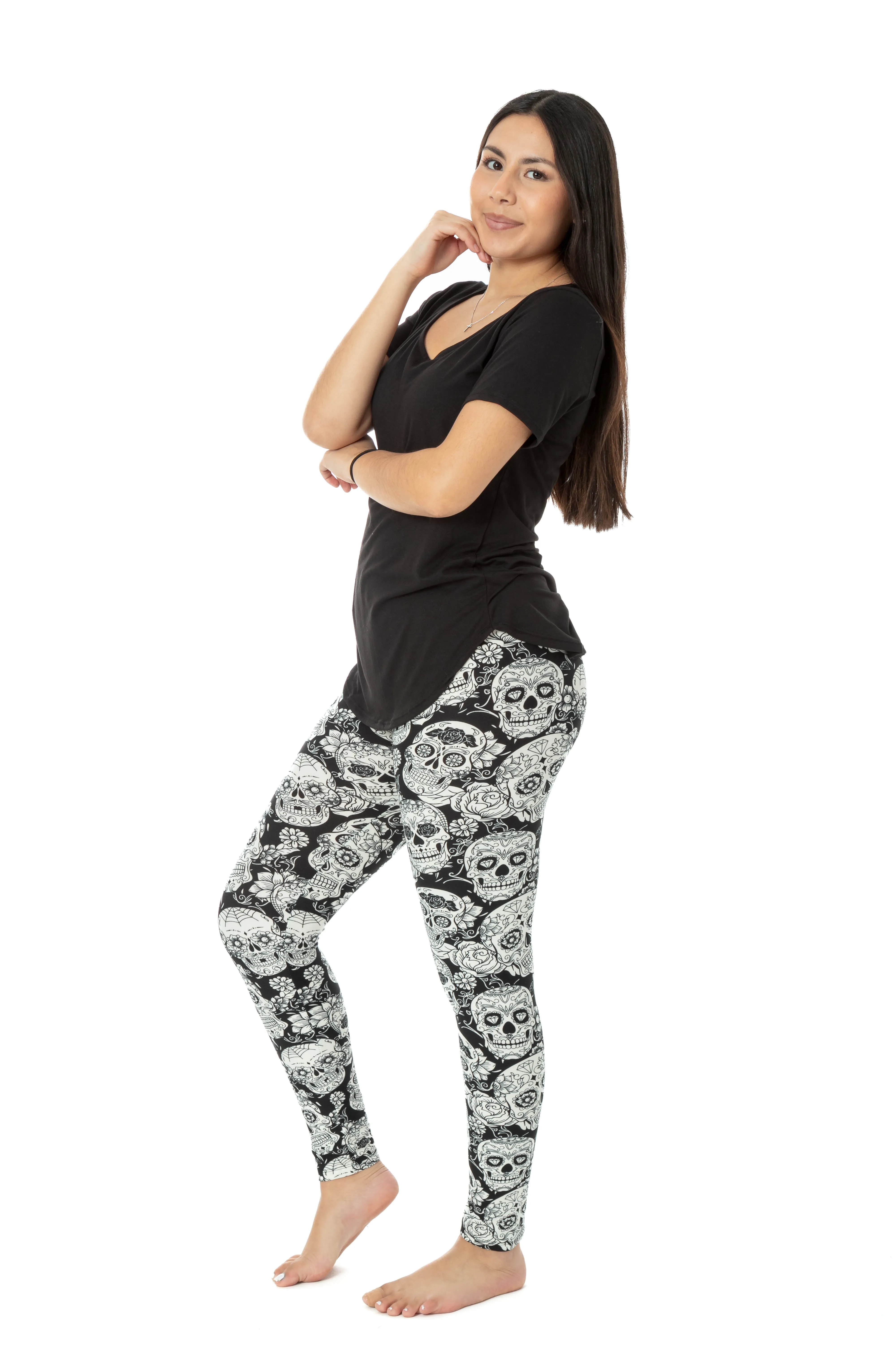 White Skull - All Season Leggings sold by Just Cozy product image thumbnail 5