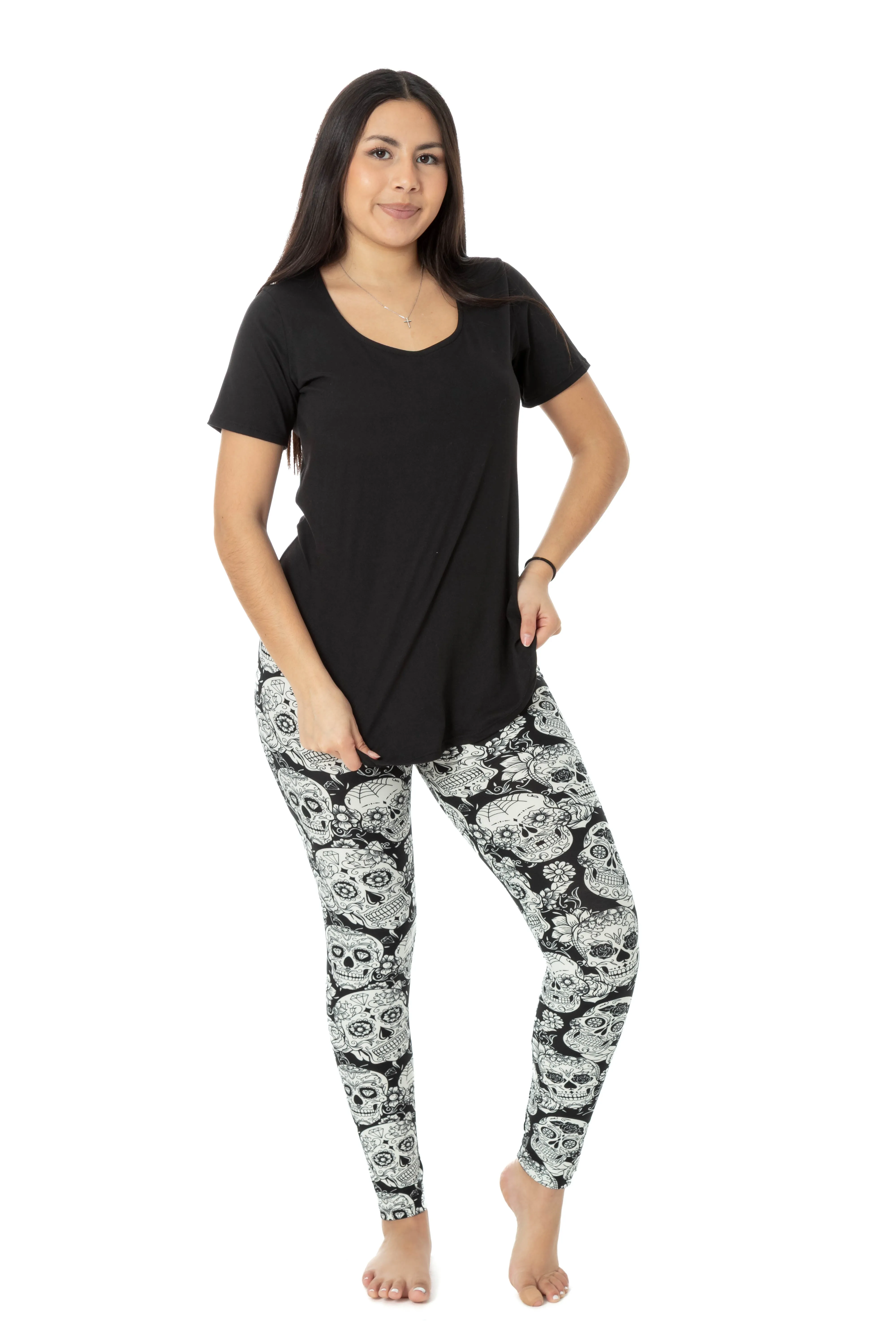 White Skull - All Season Leggings sold by Just Cozy product image thumbnail 2