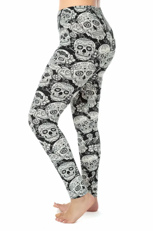 White Skull - All Season Leggings made by Just Cozy