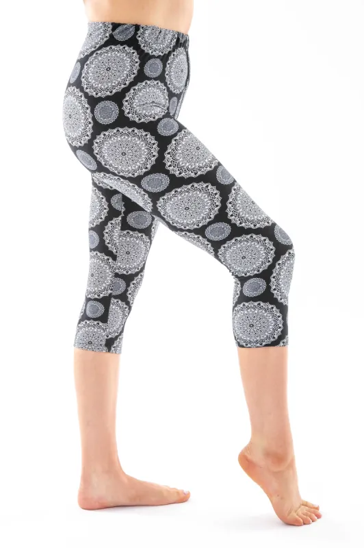 B&W Mandala - Capris sold by Just Cozy