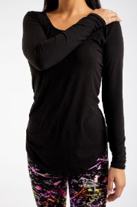 Black - Long Sleeve Tunic Top sold by Just Cozy