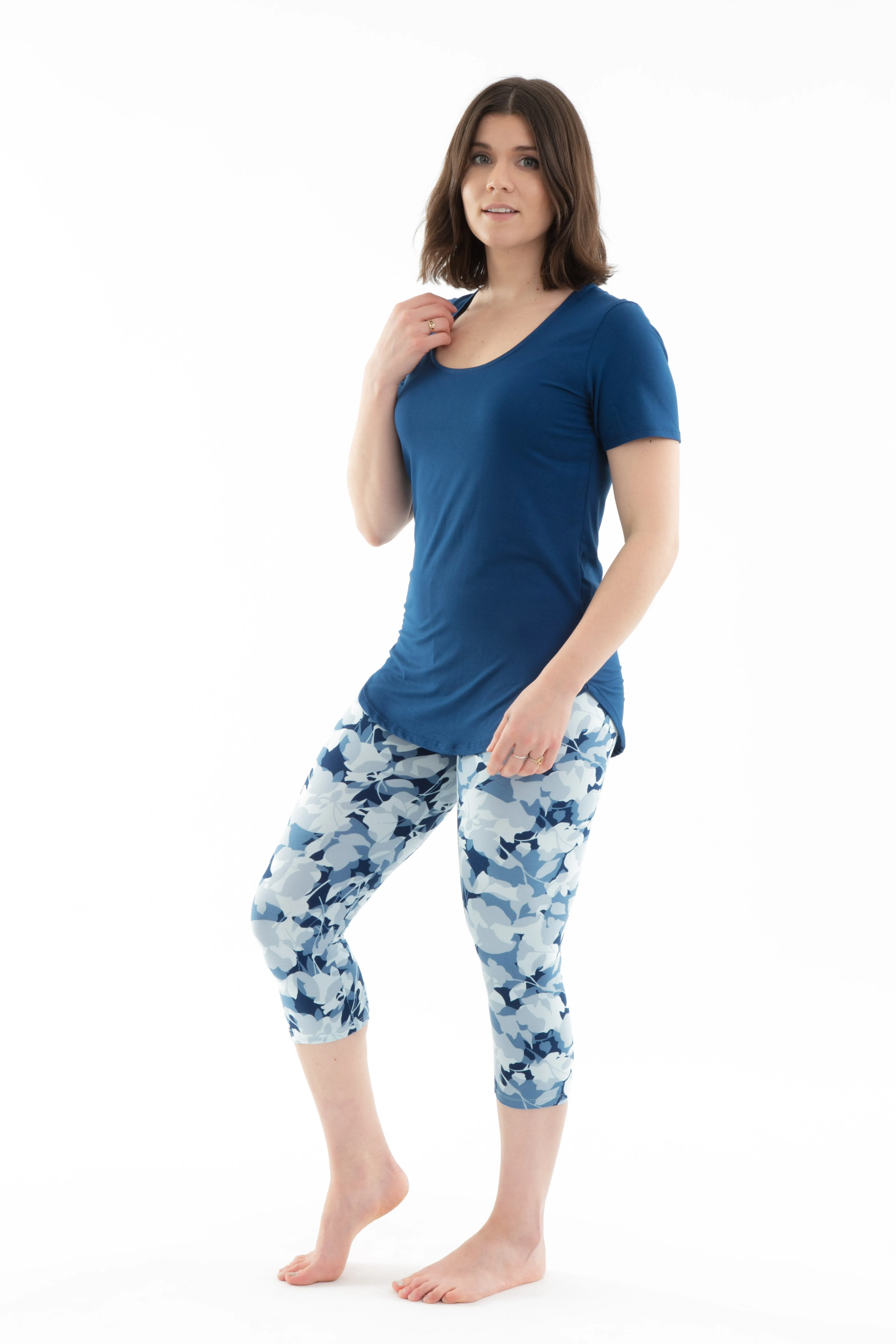Blue Floral - Capris sold by Just Cozy product image thumbnail 4