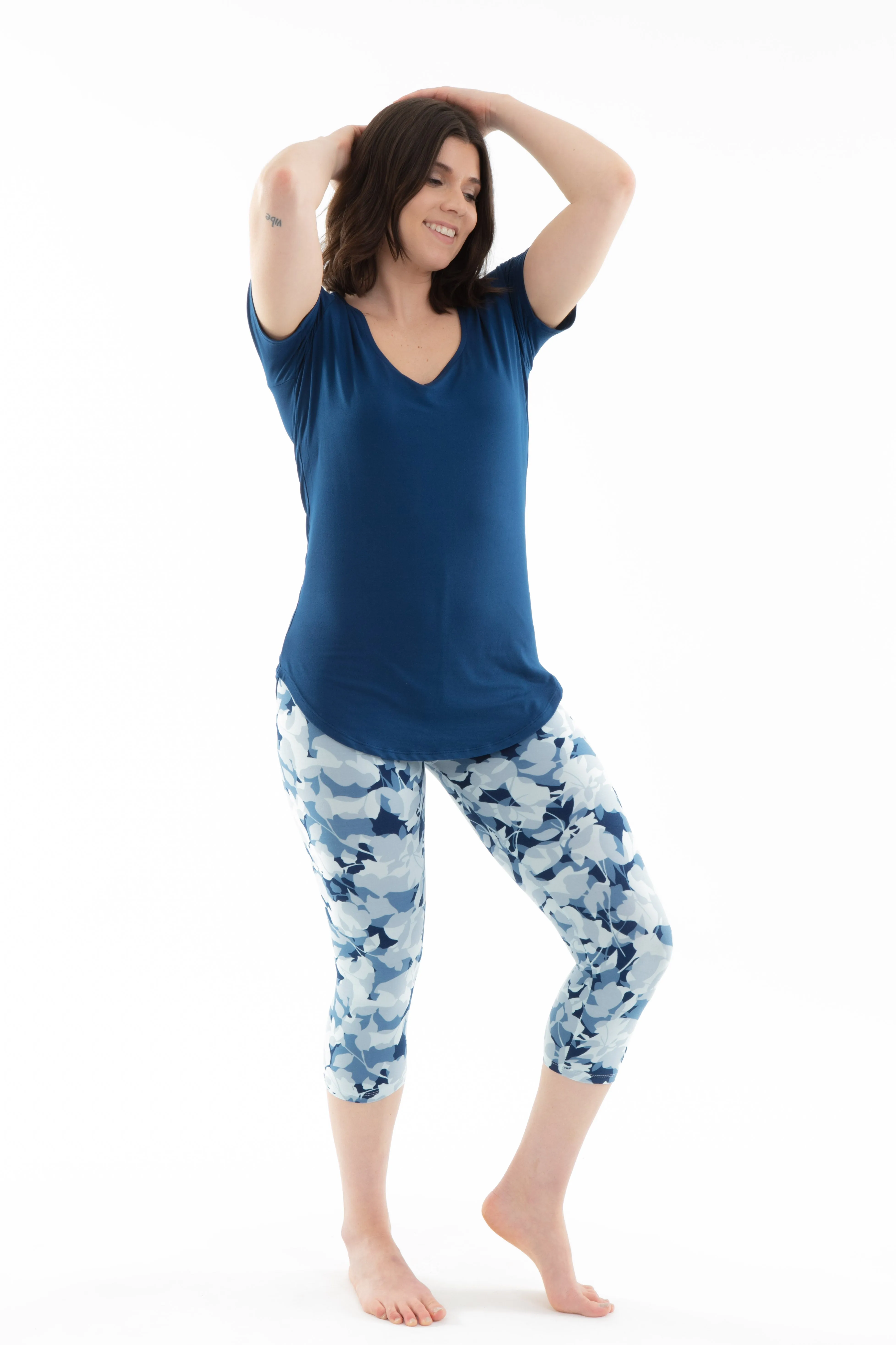 Blue Floral - Capris sold by Just Cozy product image thumbnail 2