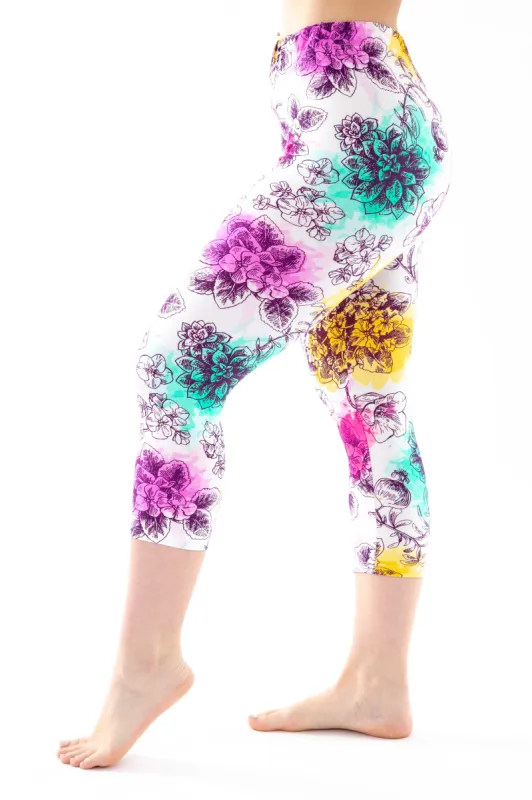 Colored Flowers - Capris sold by Just Cozy