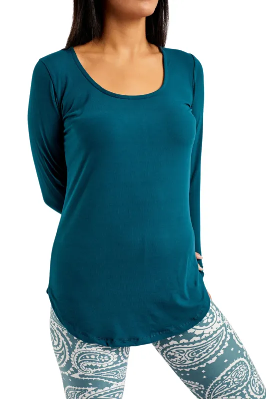 Green - Long Sleeve Tunic Top sold by Just Cozy