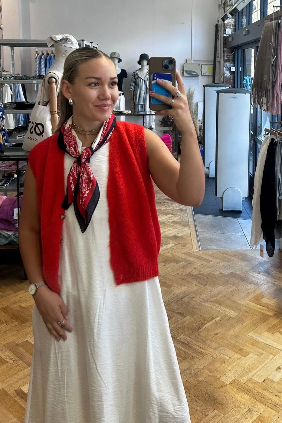 Vilja Scarf -Red Bandana sold by Ost London product image thumbnail 3