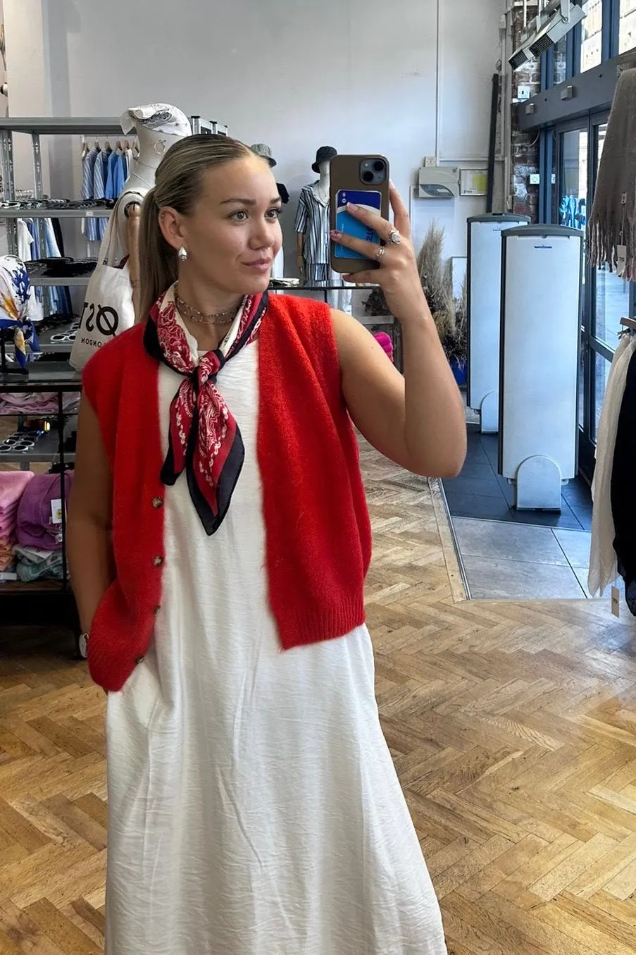 Vilja Scarf -Red Bandana sold by Ost London product image thumbnail 5