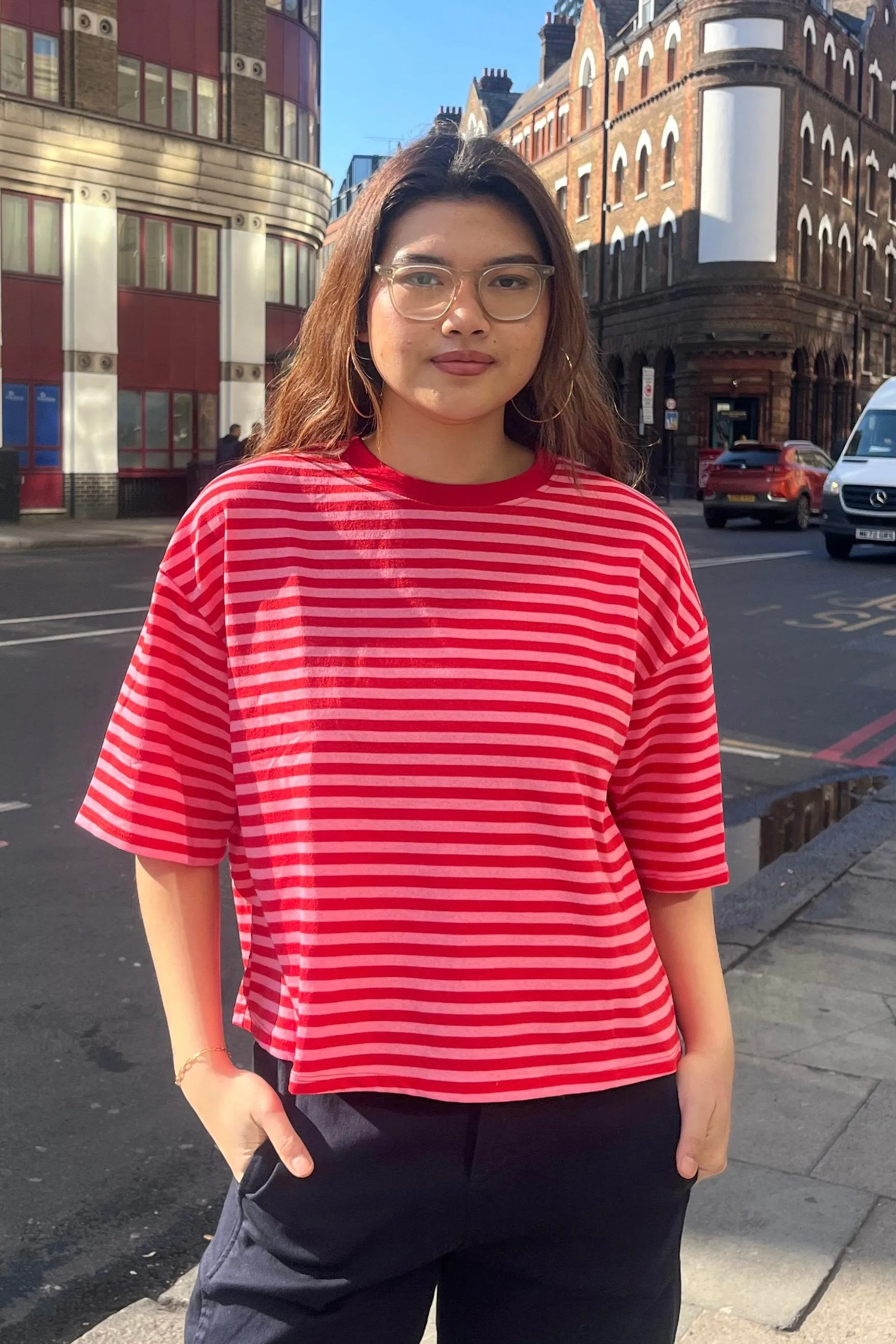 Else Striped T-Shirt -Red/Pink sold by Ost London product image thumbnail 3