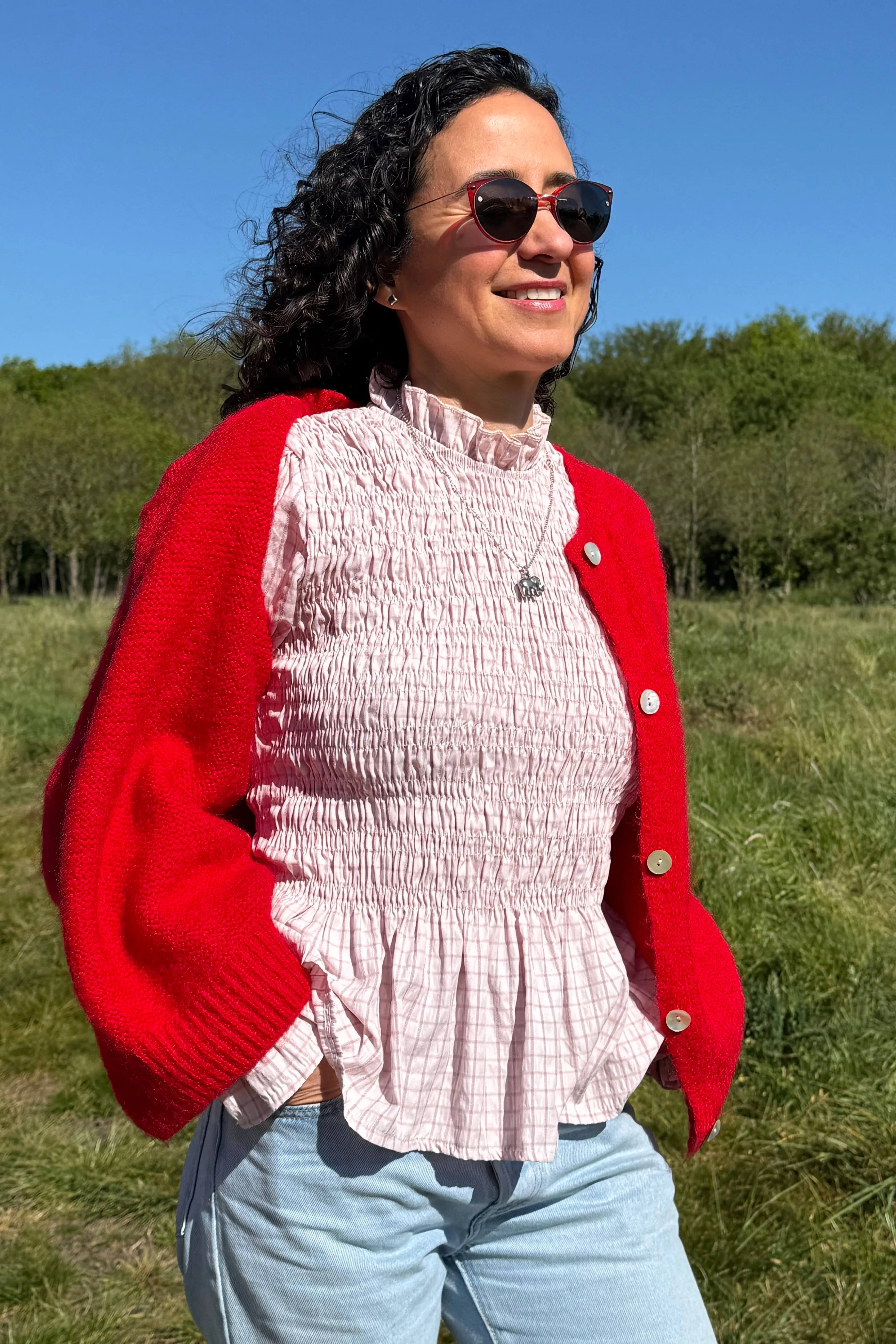 Leonora Smocked Blouse -Rosa sold by Ost London