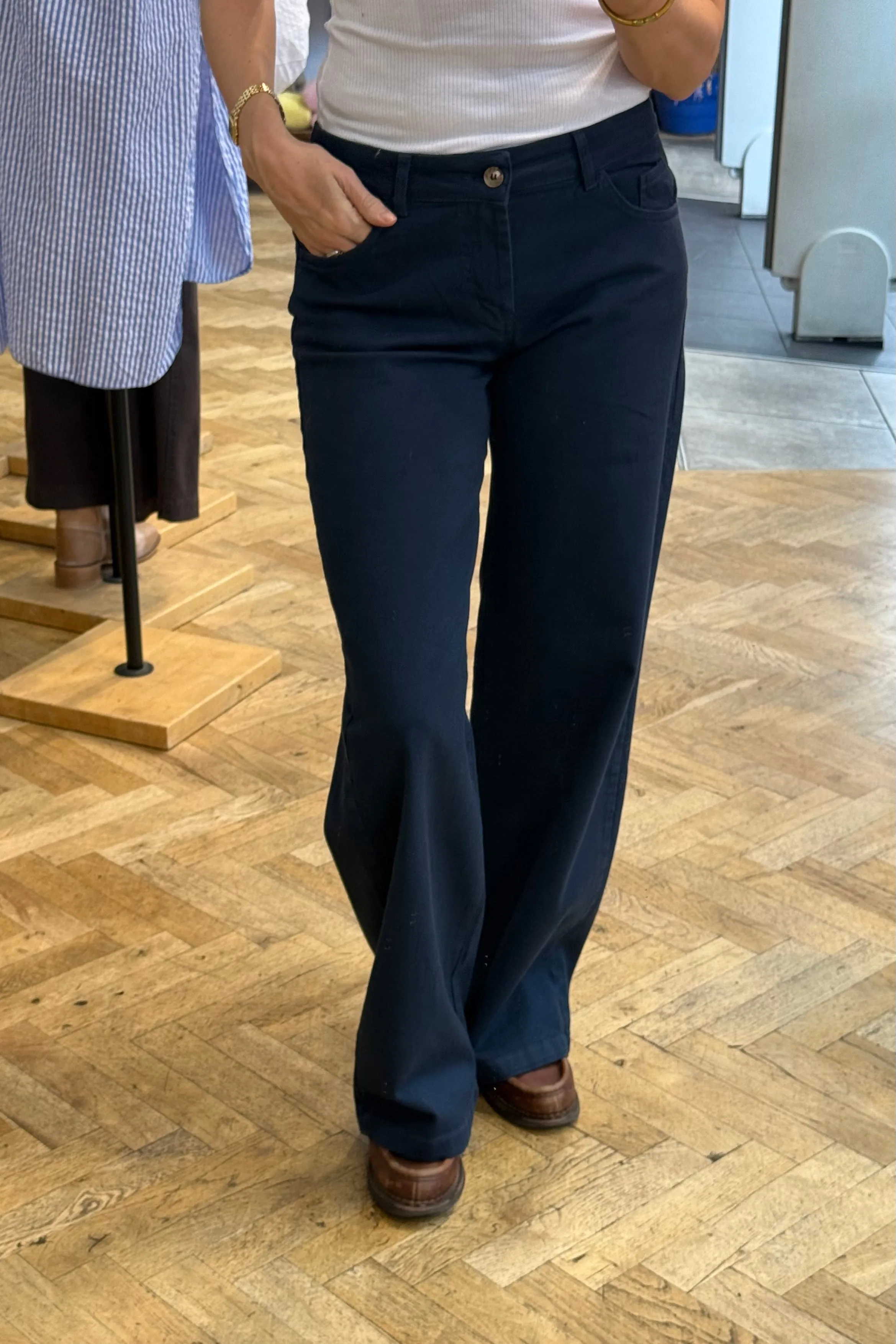 Louise Classic Wide Leg -Navy sold by Ost London