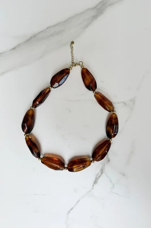 Amber Statement Necklace -Almond made by Ost London