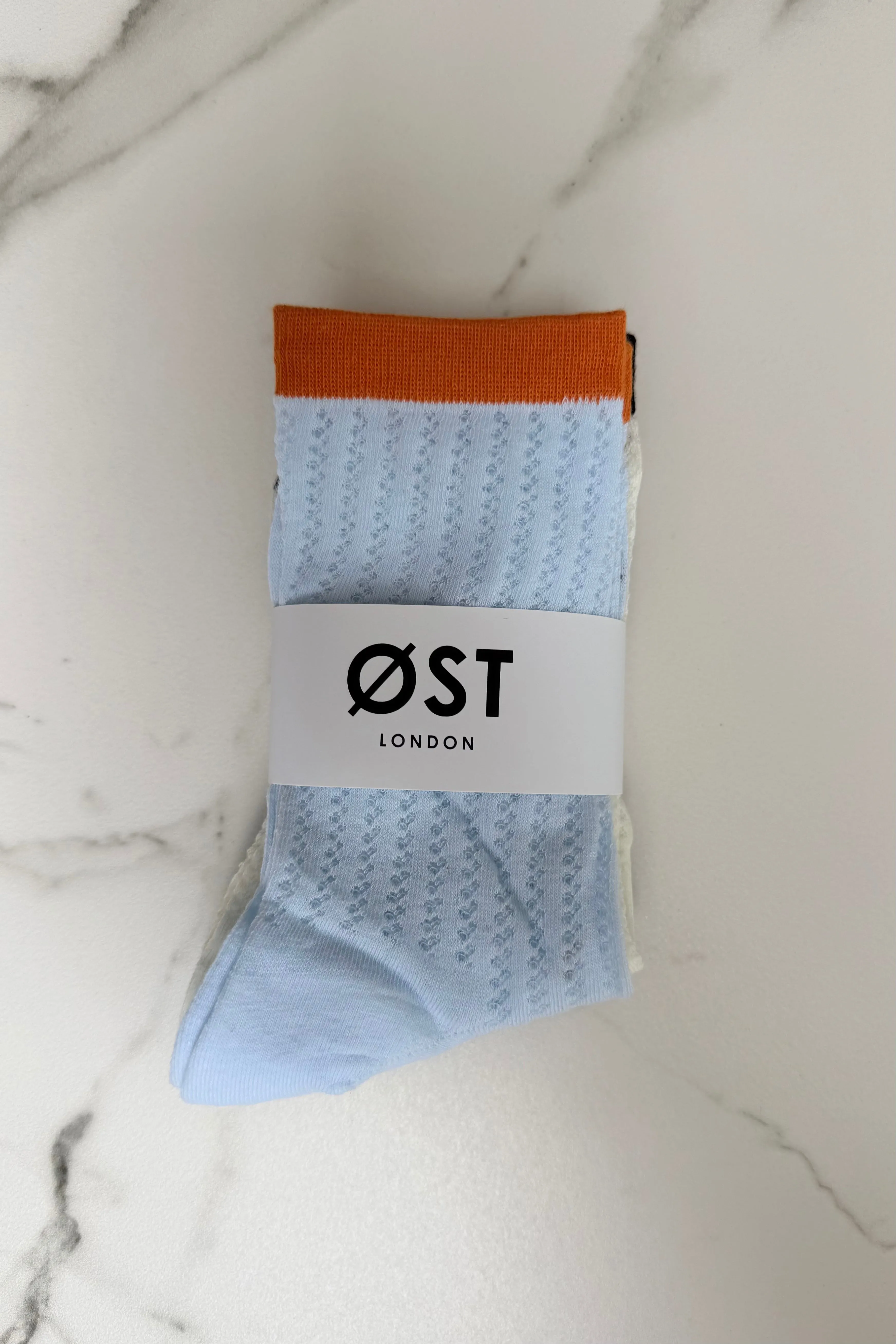 Karoline Cotton Socks-Blue/Black/White sold by Ost London product image thumbnail 2