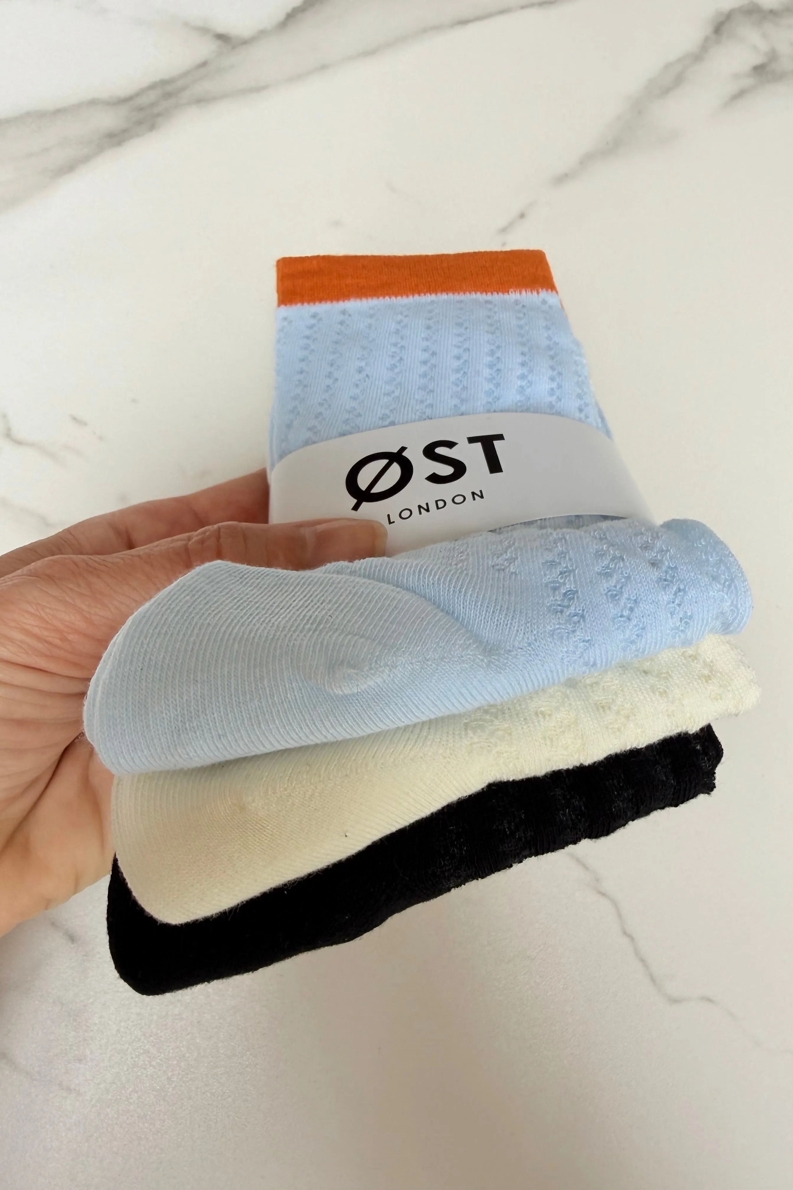 Karoline Cotton Socks-Blue/Black/White sold by Ost London product image thumbnail 3