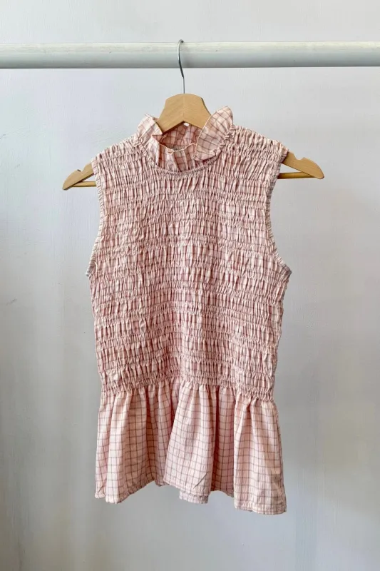 Leonora Smocked Blouse Sleeveless -Rosa made by Ost London