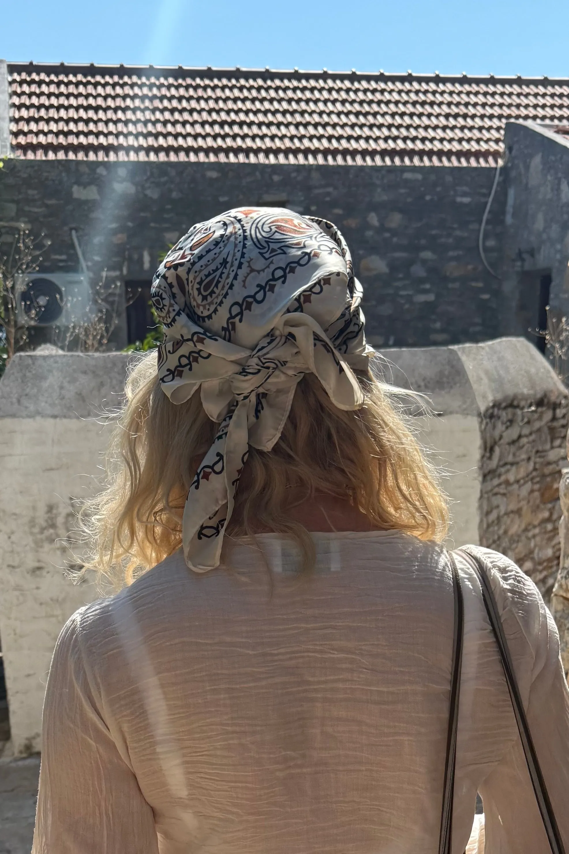 Vilja Scarf -Bandana Cream/Brown sold by Ost London product image thumbnail 3