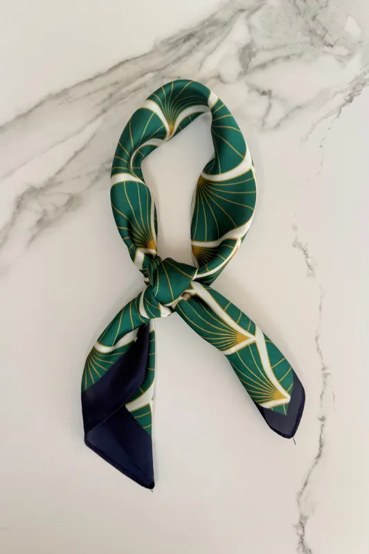 Vilja Scarf -Green Fan made by Ost London