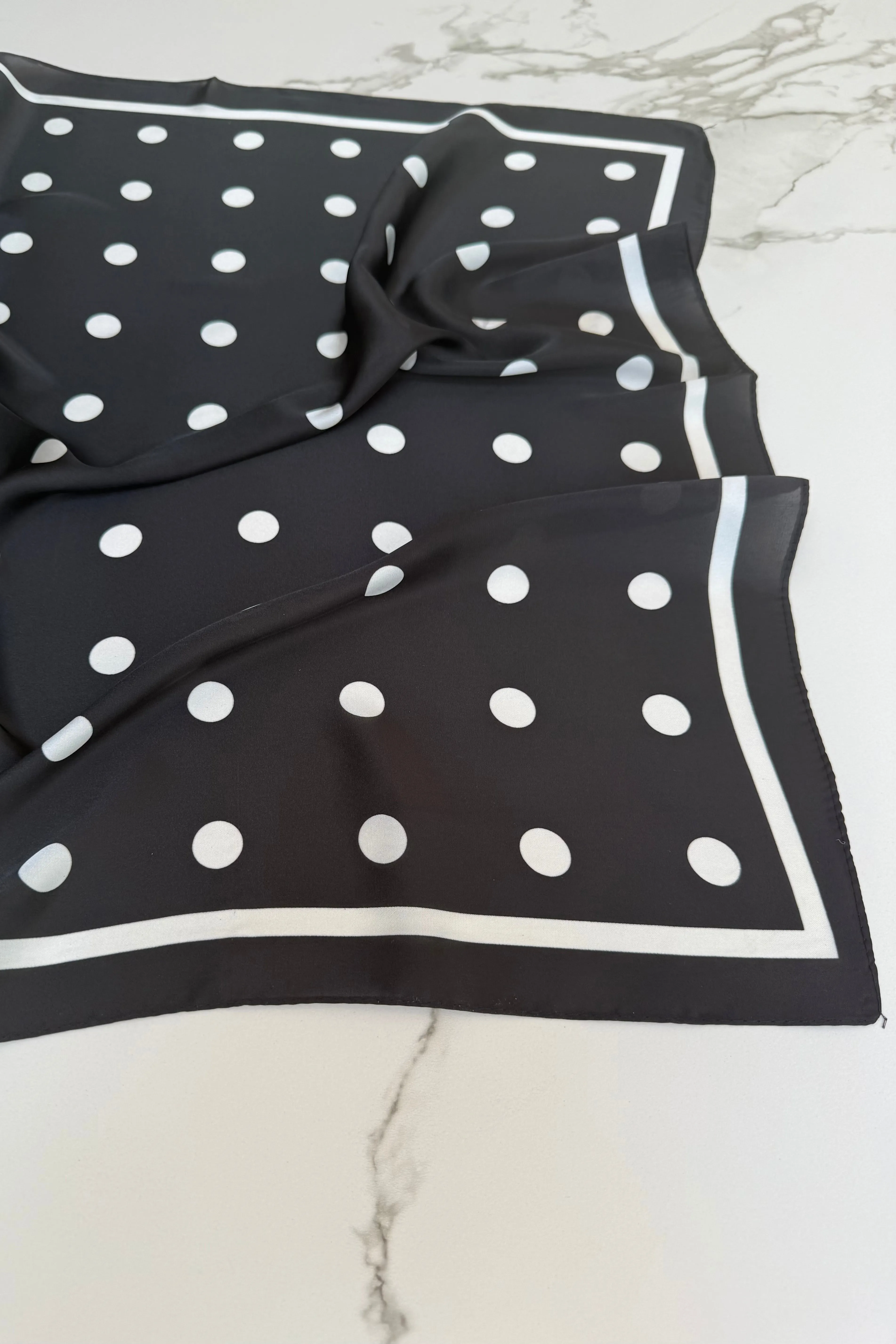 Vilja Scarf -Black Polka Dots sold by Ost London product image thumbnail 3