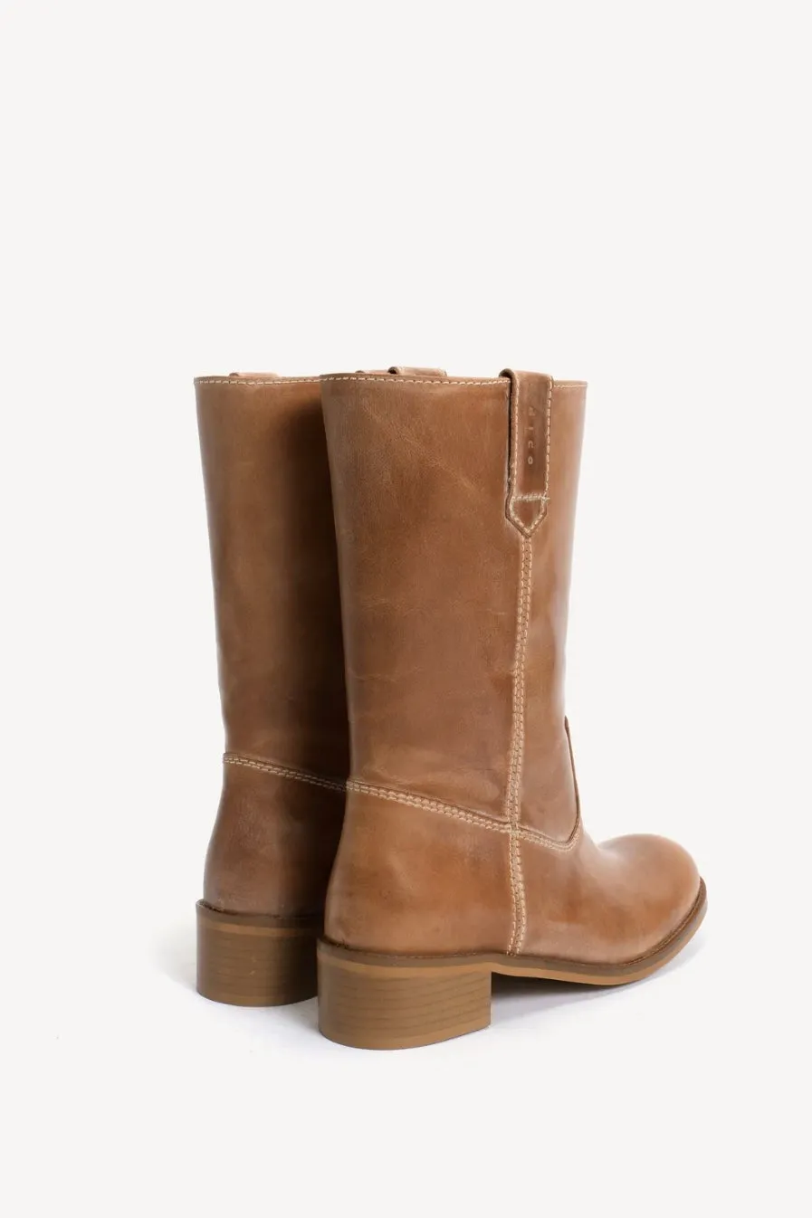 Julia Gaucho Boot in Dark Tan Escovado Leather sold by Ost London product image thumbnail 3