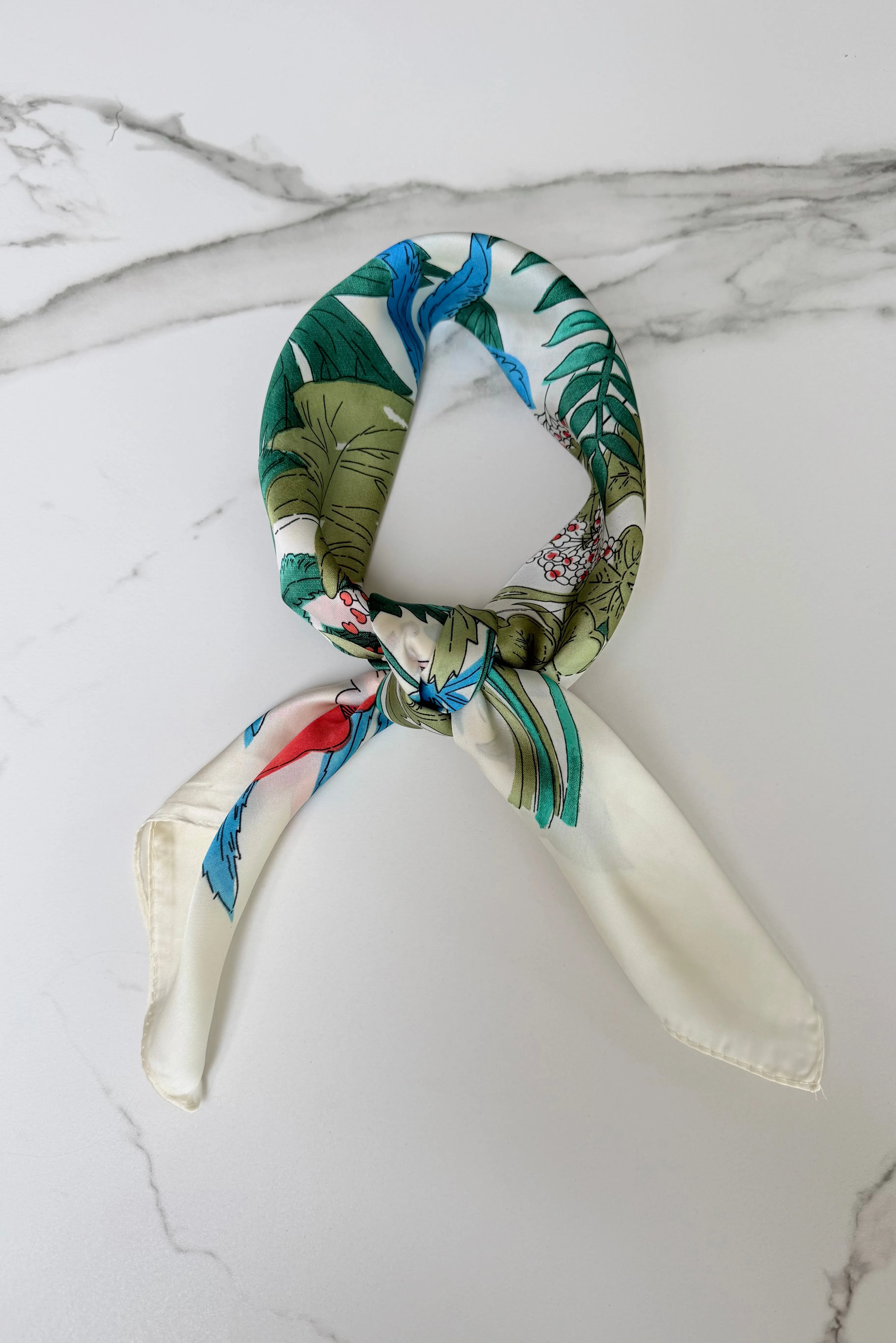 Vilja Silk Scarf -Flower Cream sold by Ost London