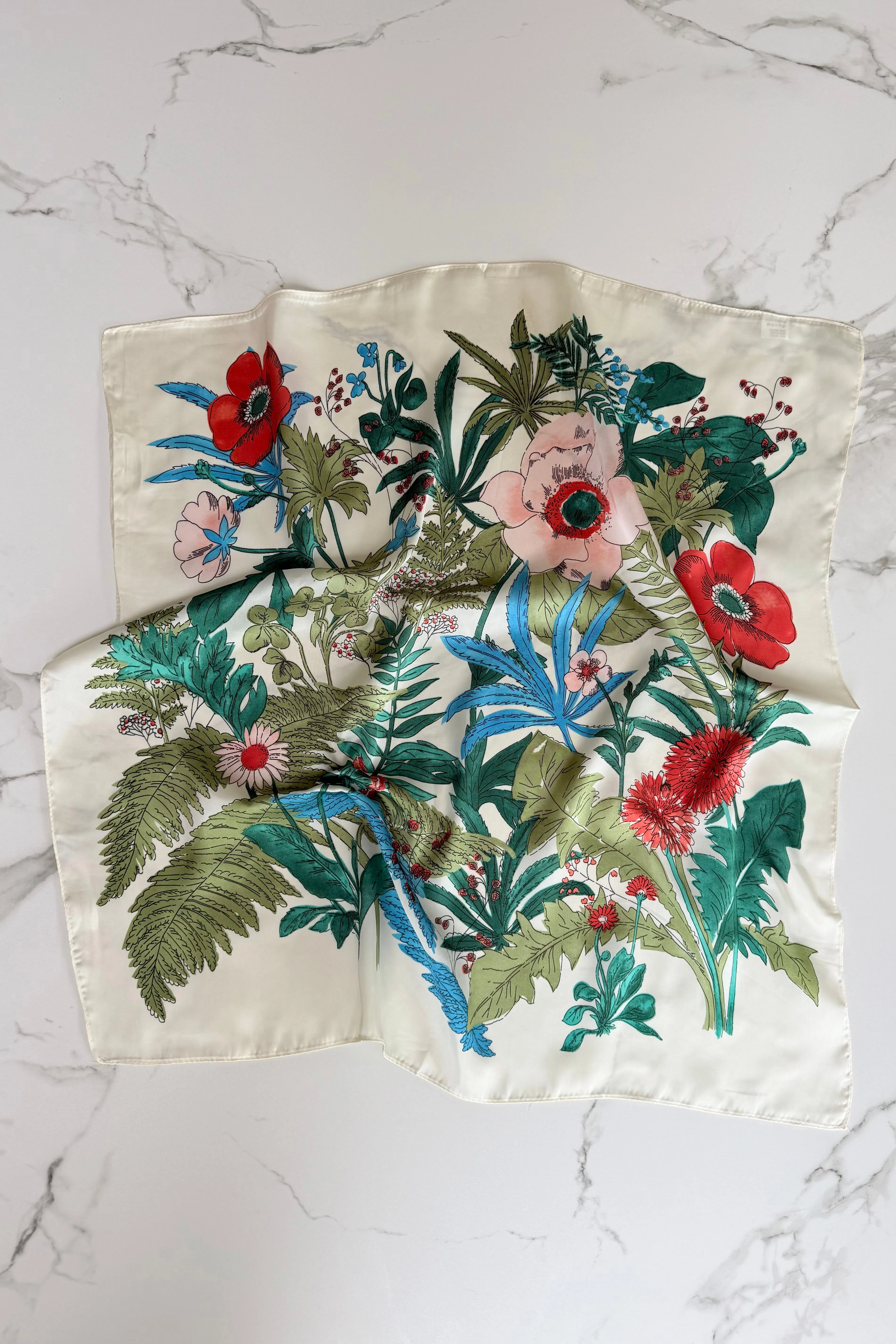 Vilja Silk Scarf -Flower Cream sold by Ost London product image thumbnail 2