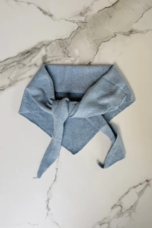 Dina Cashmere Triangle Scarf  -Dusty Blue made by Ost London