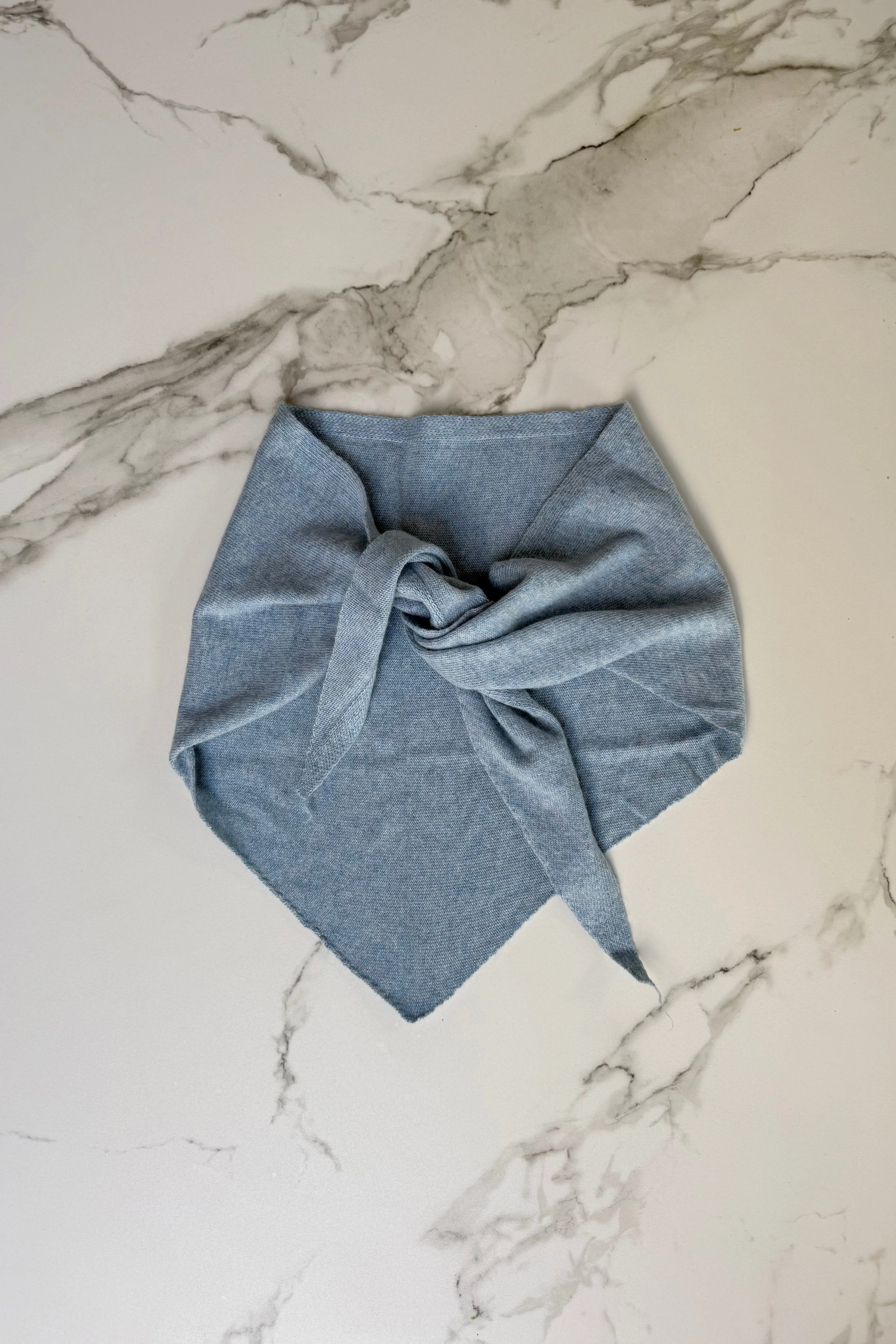 Dina Cashmere Triangle Scarf -Dusty Blue sold by Ost London product image thumbnail 2